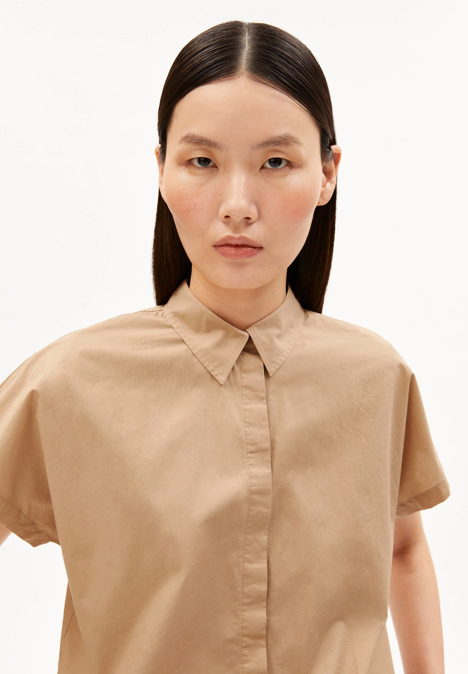 POPLIN LARISAANA BLUSE | true camel - Image 3