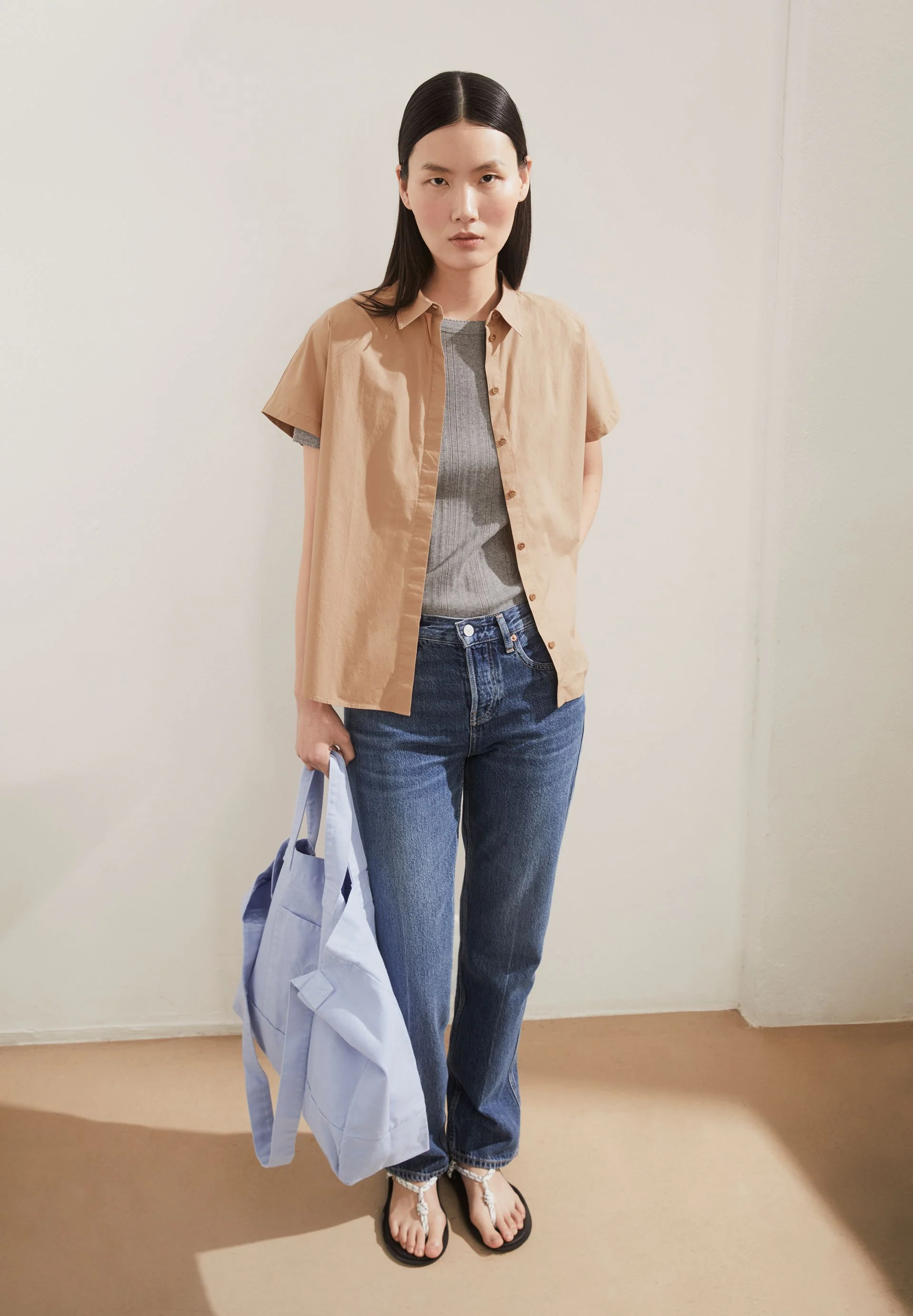 POPLIN LARISAANA BLUSE | true camel - Image 4