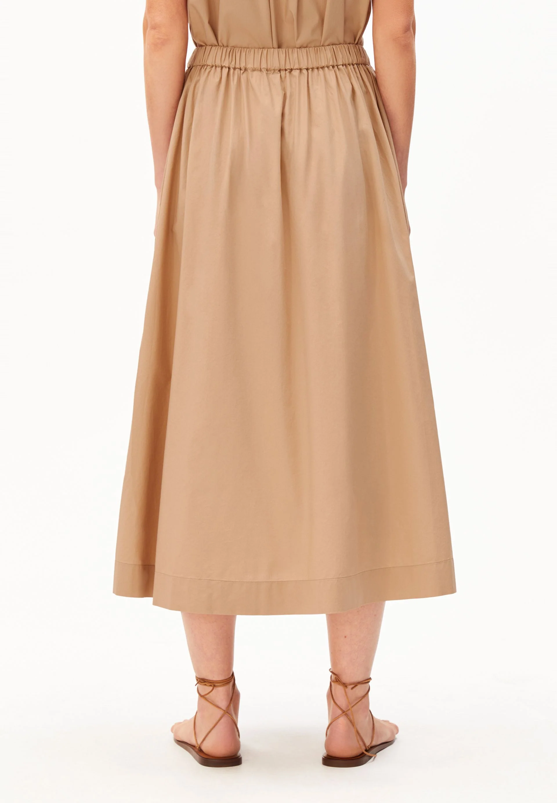 POPLIN MIDI-ROCK A-LINIE | true camel - Image 2