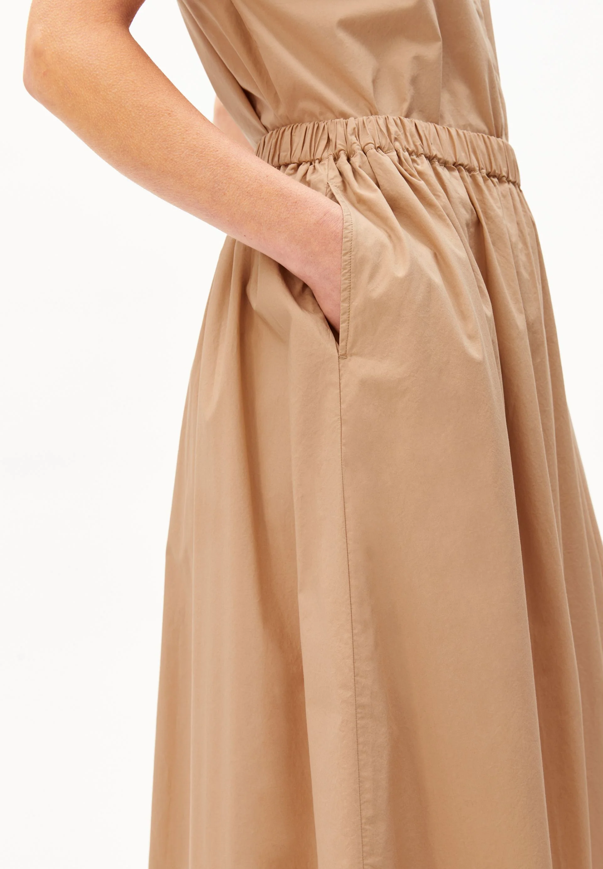 POPLIN MIDI-ROCK A-LINIE | true camel - Image 3