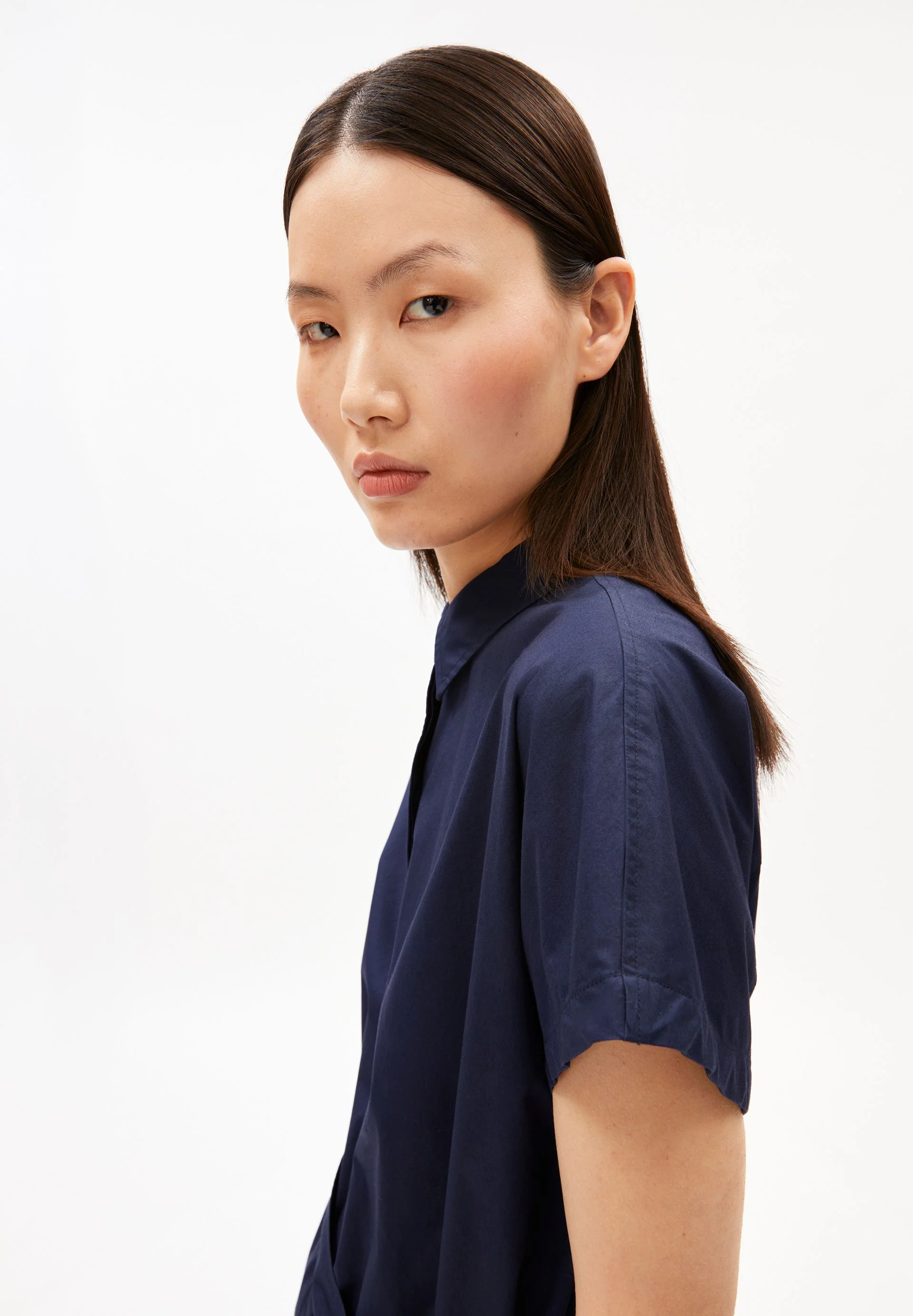 POPLIN LARISAANA MINI-KLEID | tinted navy - Image 3