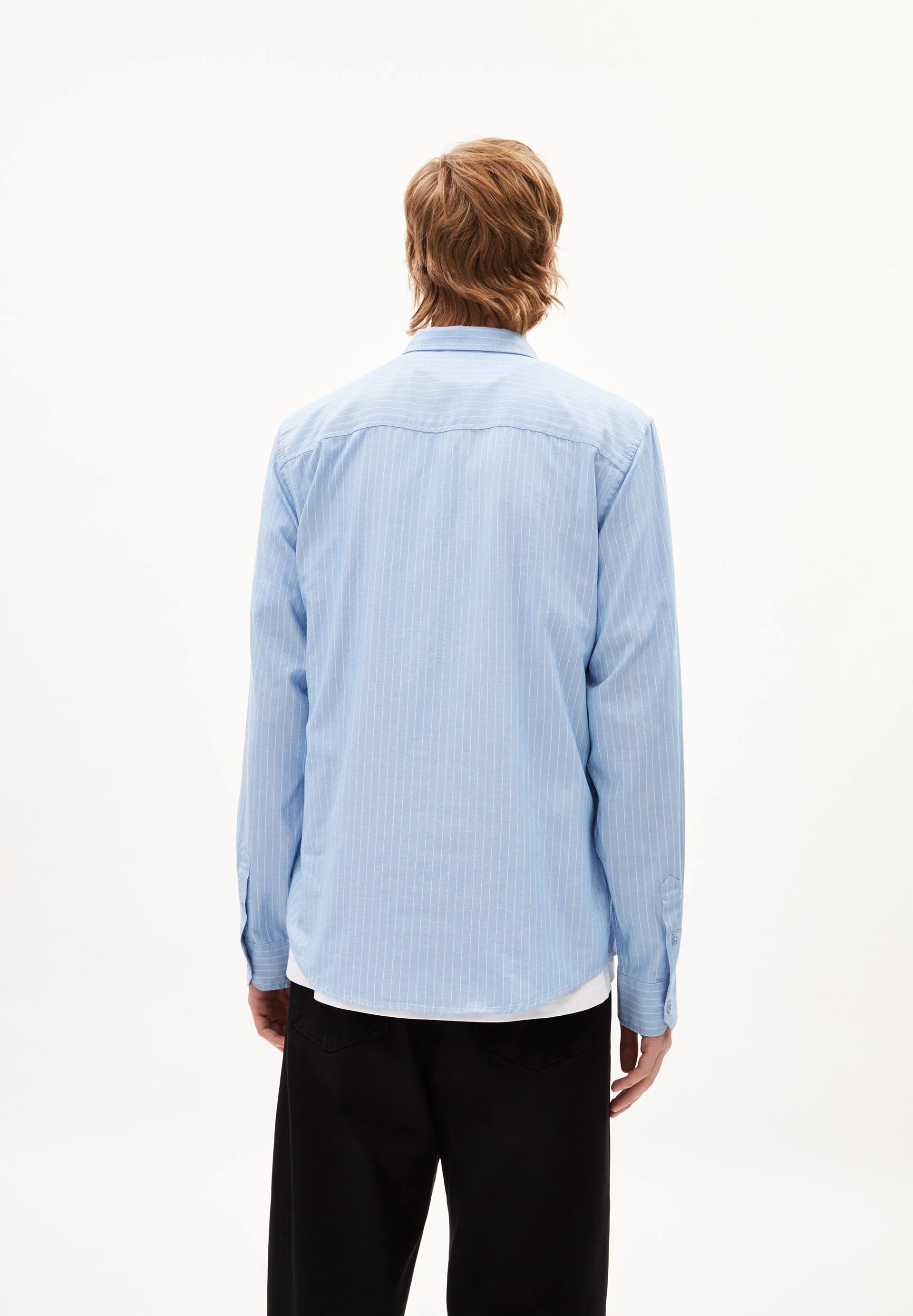 QUAASA STRIPES LANGARMHEMD | iceberg blue - white - Image 2
