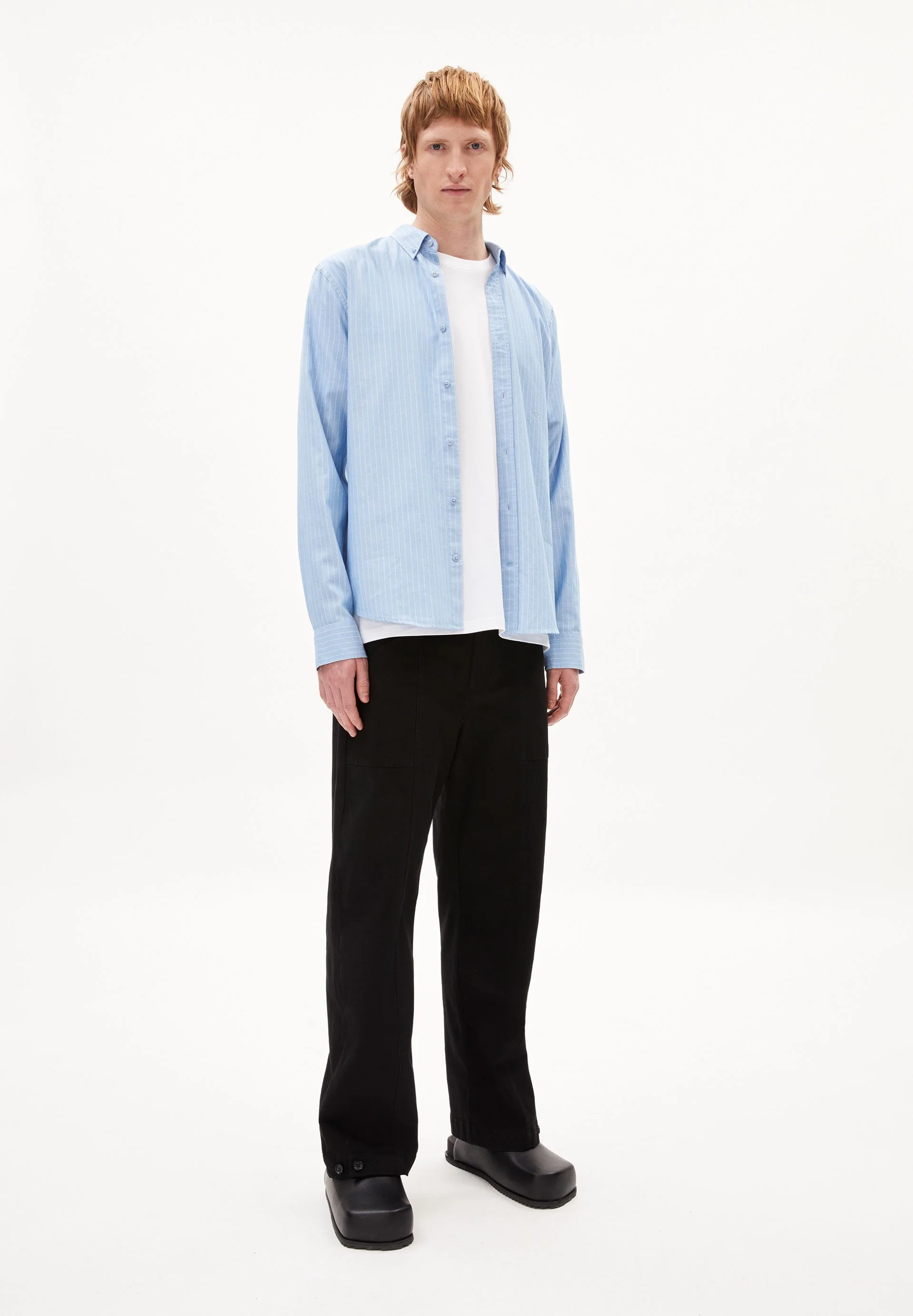 QUAASA STRIPES LANGARMHEMD | iceberg blue - white - Image 5