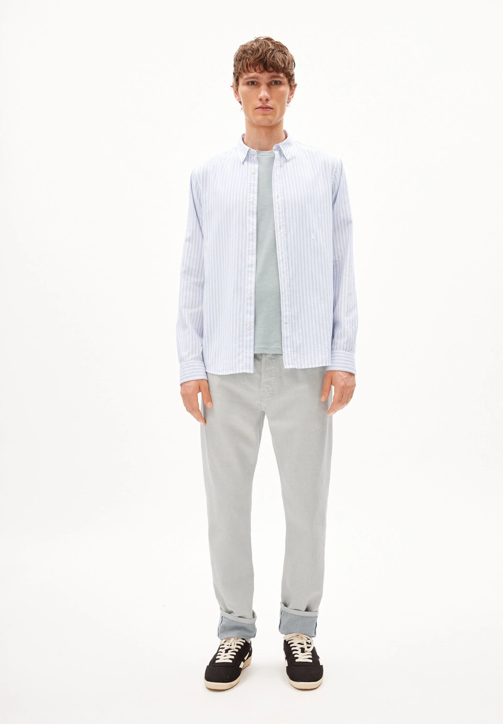 QUAASA STRIPES LANGARMHEMD | white-dynamo blue - Image 5