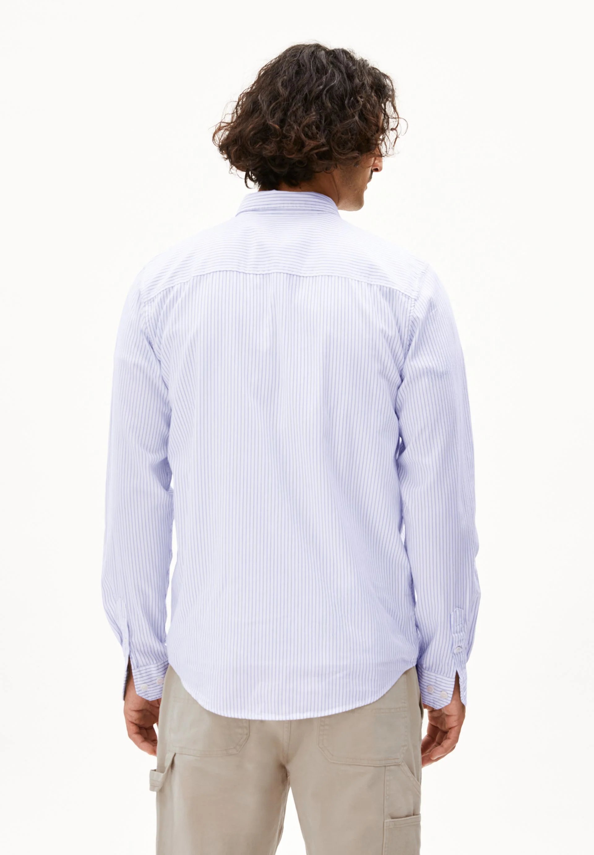 QUAASA STRIPES LANGARMHEMD | white-lapis blue - Image 2