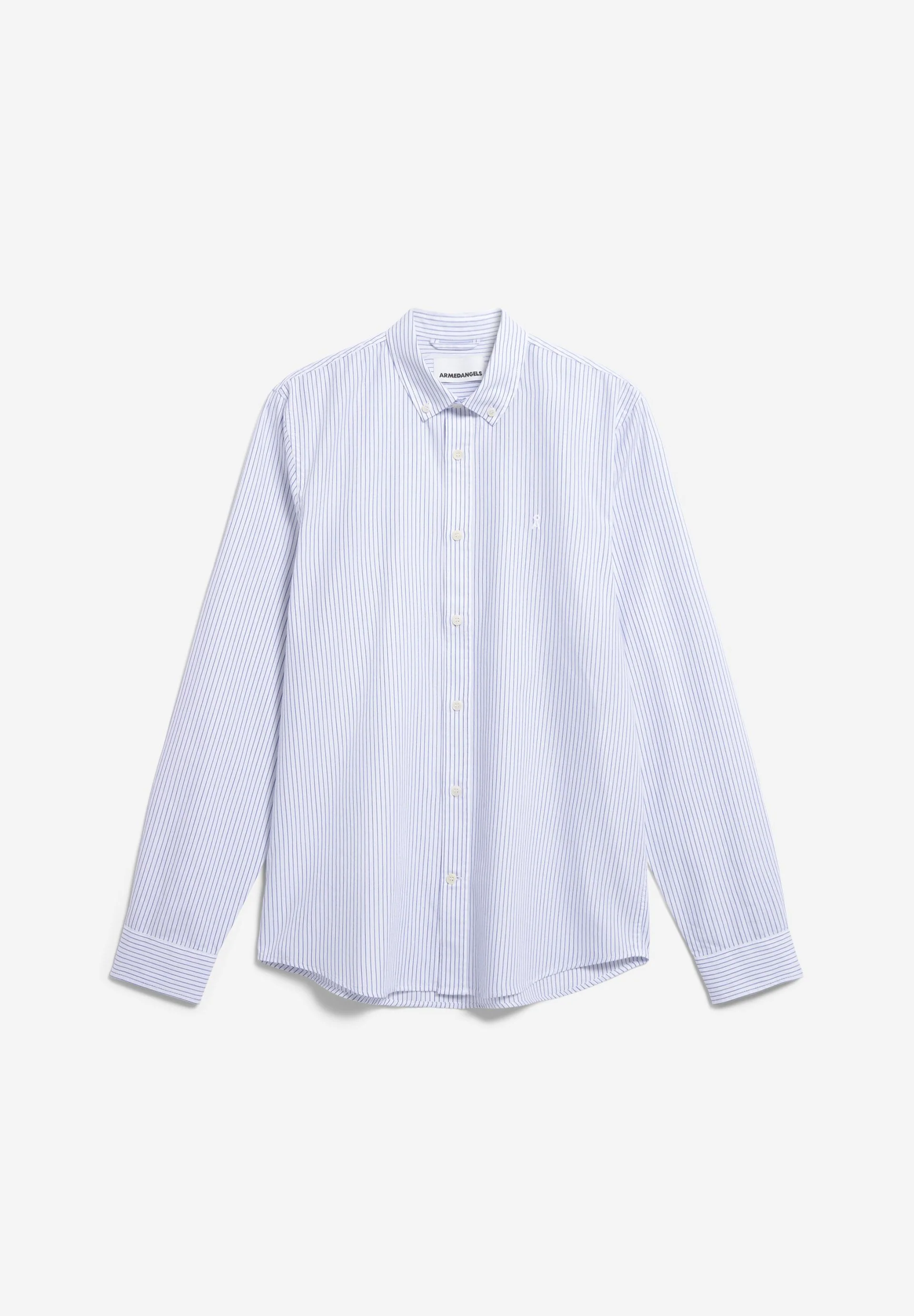 QUAASA STRIPES LANGARMHEMD | white-lapis blue - Image 6