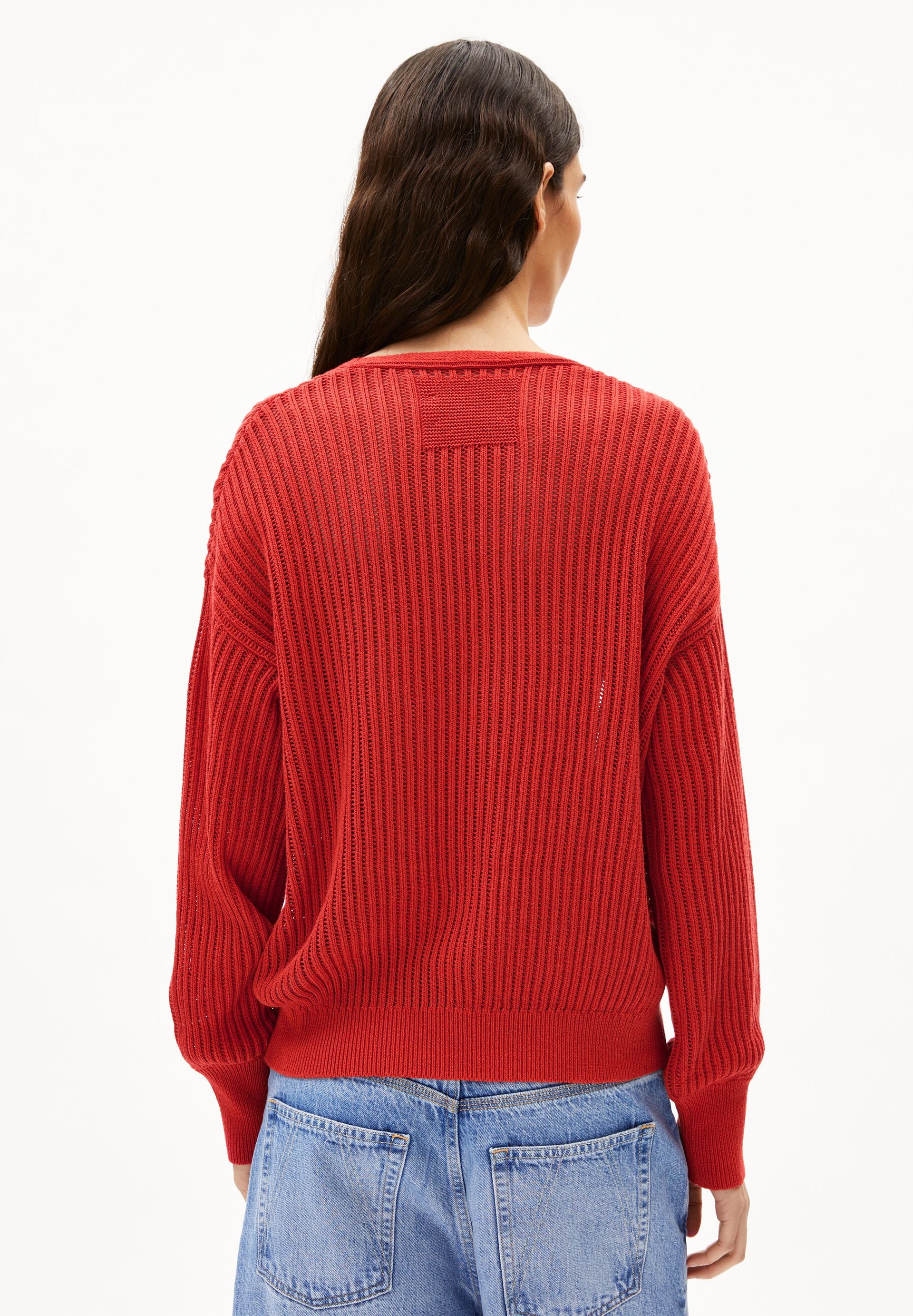 LEINEN-MIX STRICKPULLOVER | coral blush - Image 2