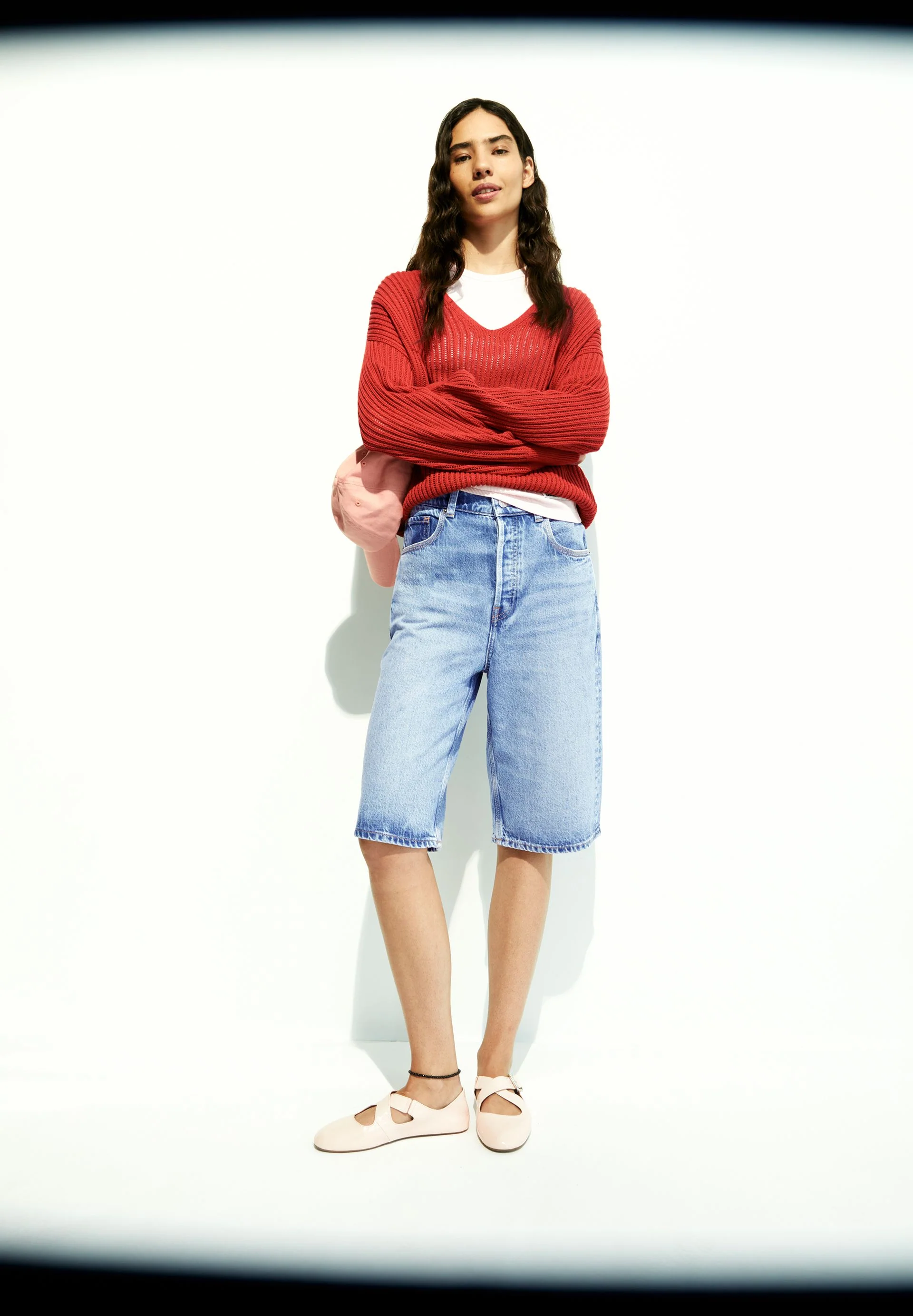 LEINEN-MIX STRICKPULLOVER | coral blush - Image 4
