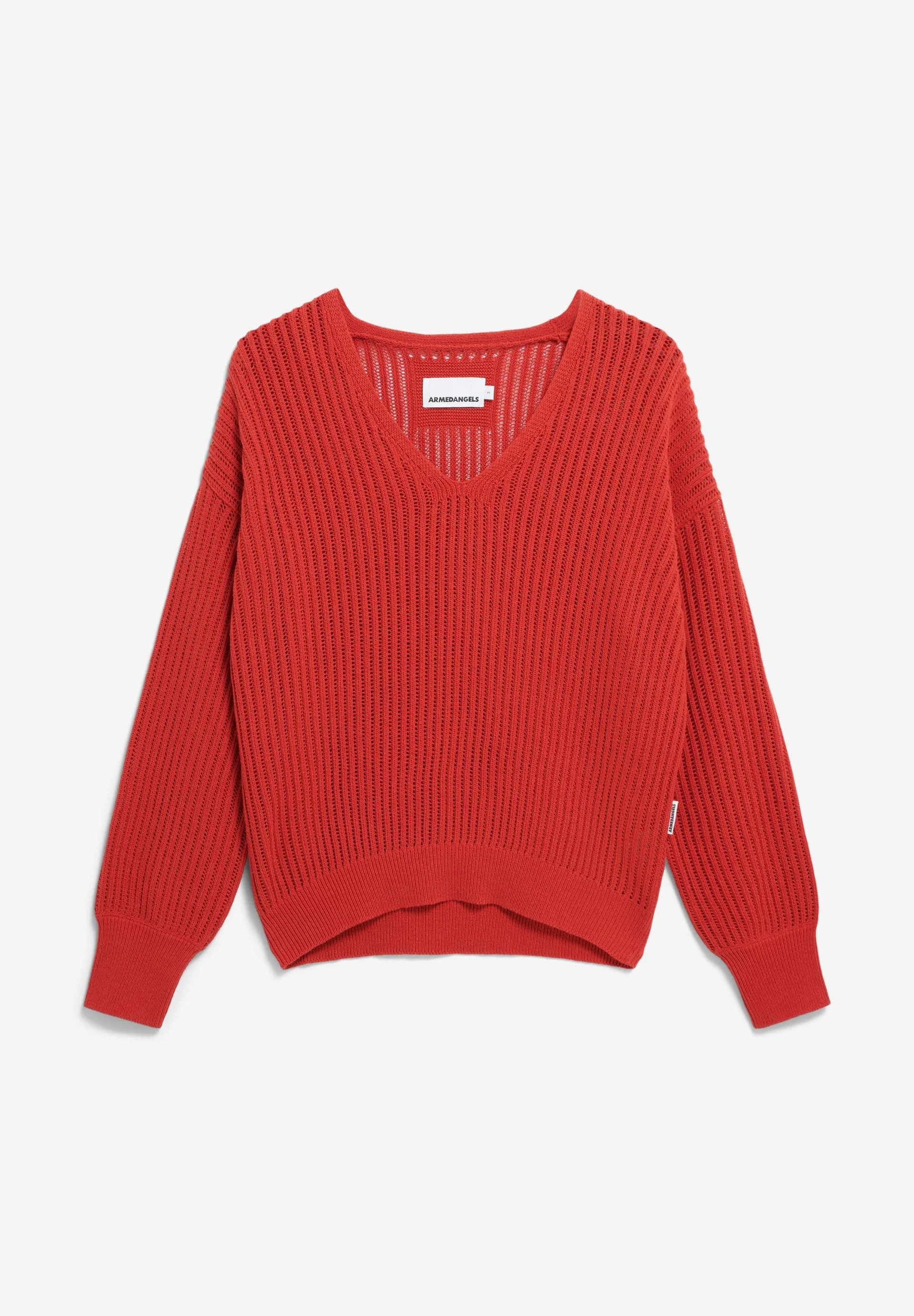 LEINEN-MIX STRICKPULLOVER | coral blush - Image 7