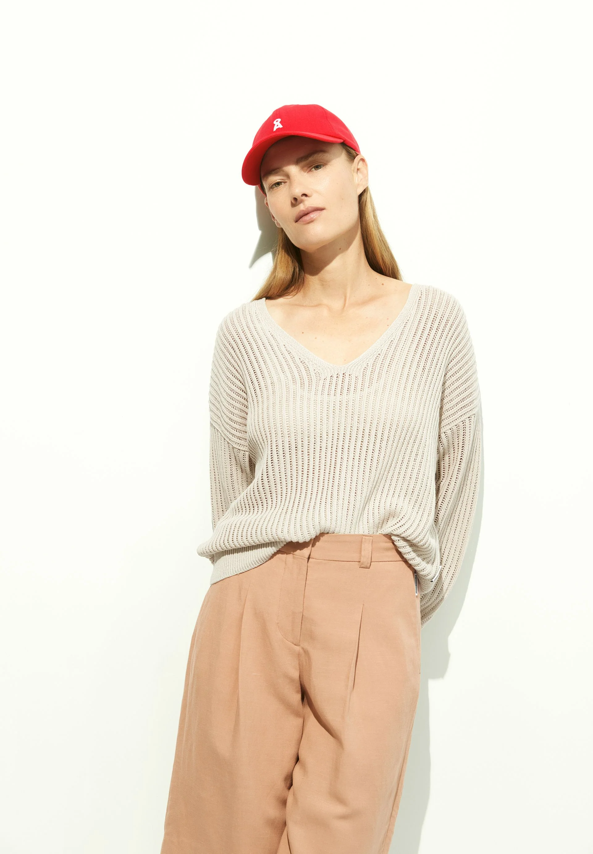 LEINEN-MIX STRICKPULLOVER | raw white - Image 4
