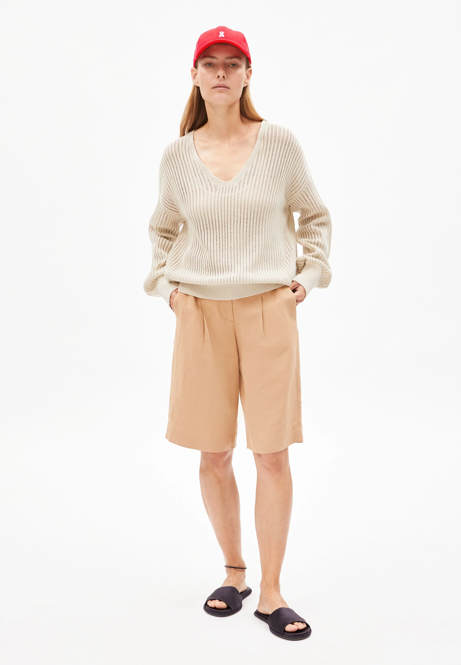 LEINEN-MIX STRICKPULLOVER | raw white - Image 5
