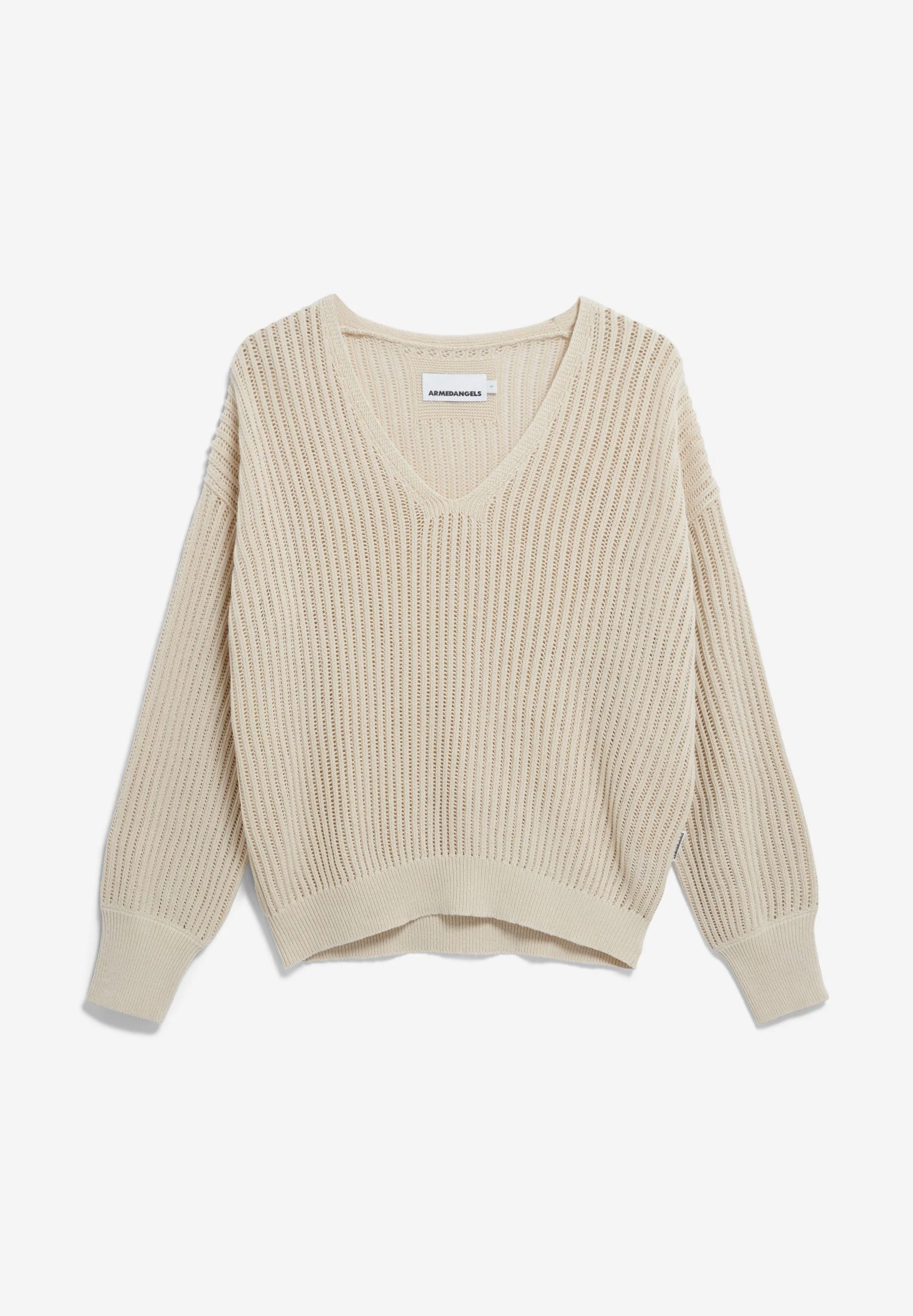 LEINEN-MIX STRICKPULLOVER | raw white - Image 6