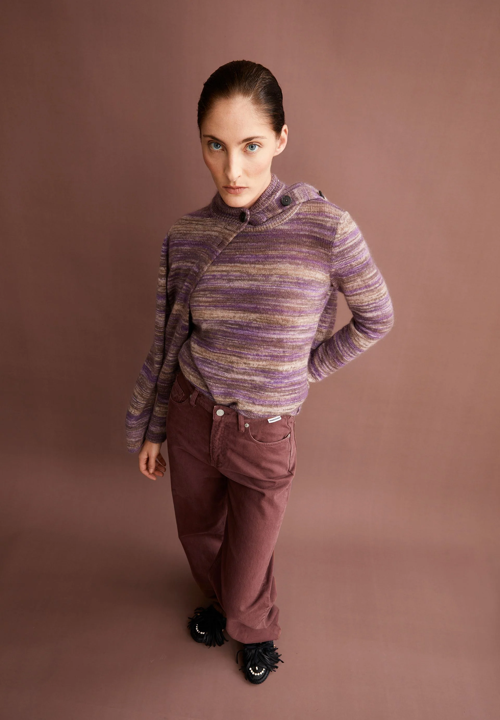 ROYAA STAMPATO STRICKJACKE | orchid-walnut creme - Image 4
