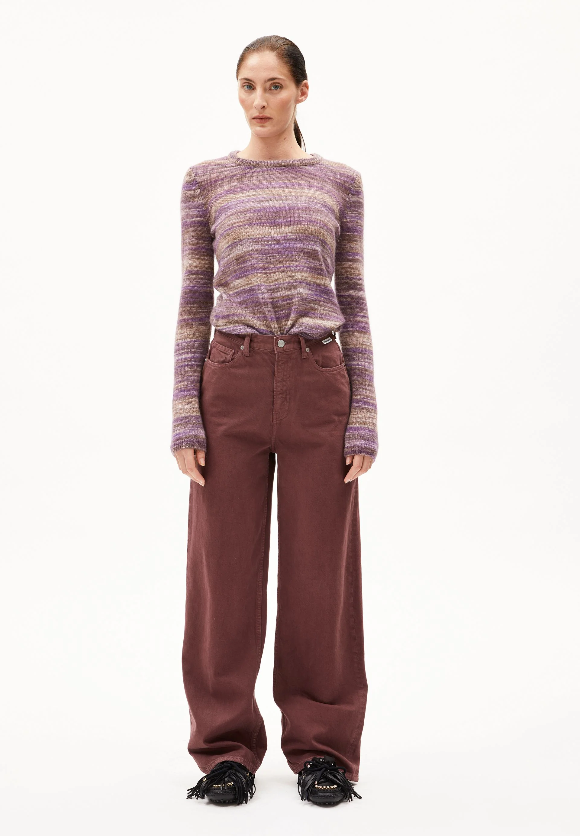 ROYAA STAMPATO STRICKJACKE | orchid-walnut creme - Image 5