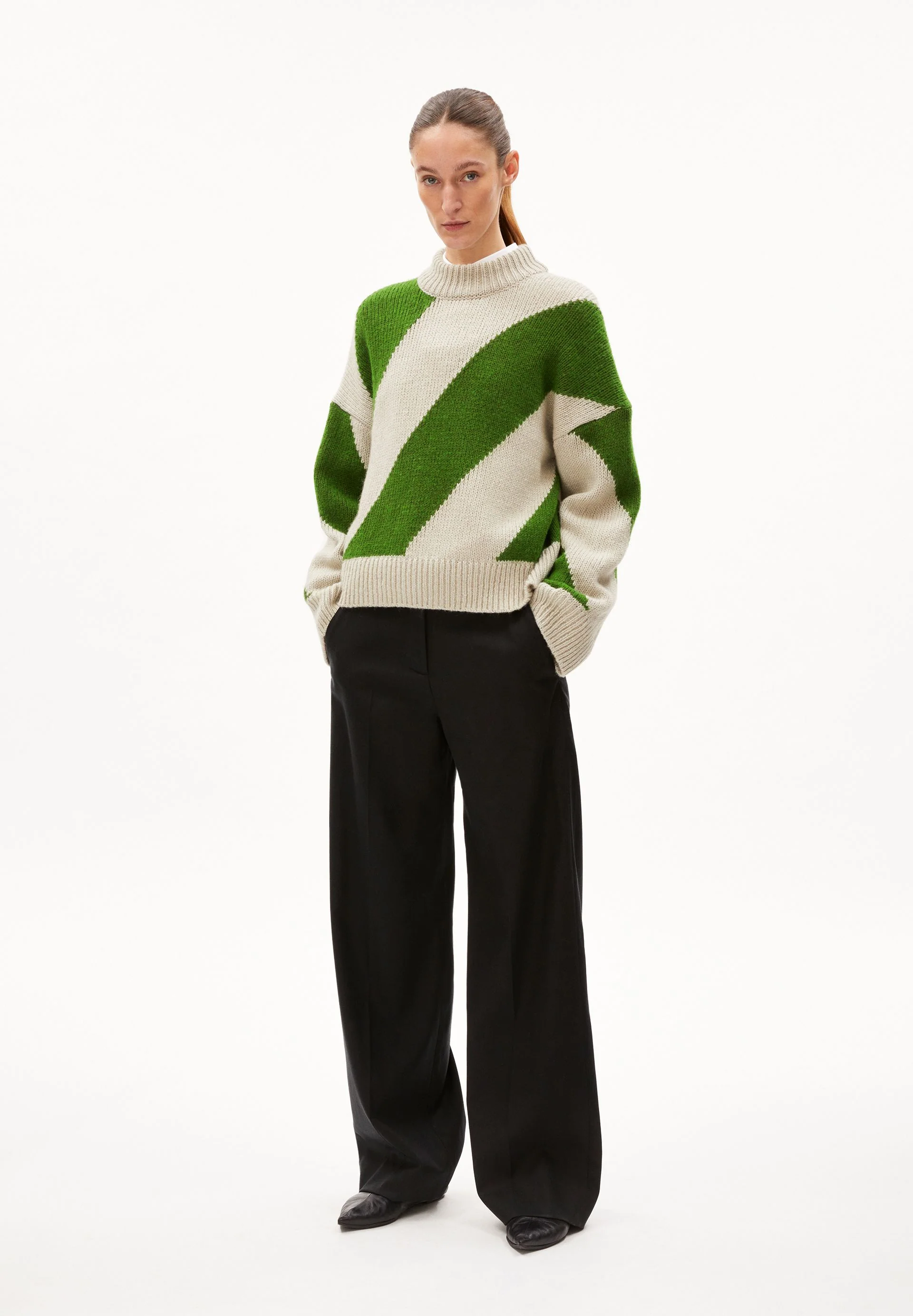 SADNAA STRIPES | gravel-ivy green - Image 5