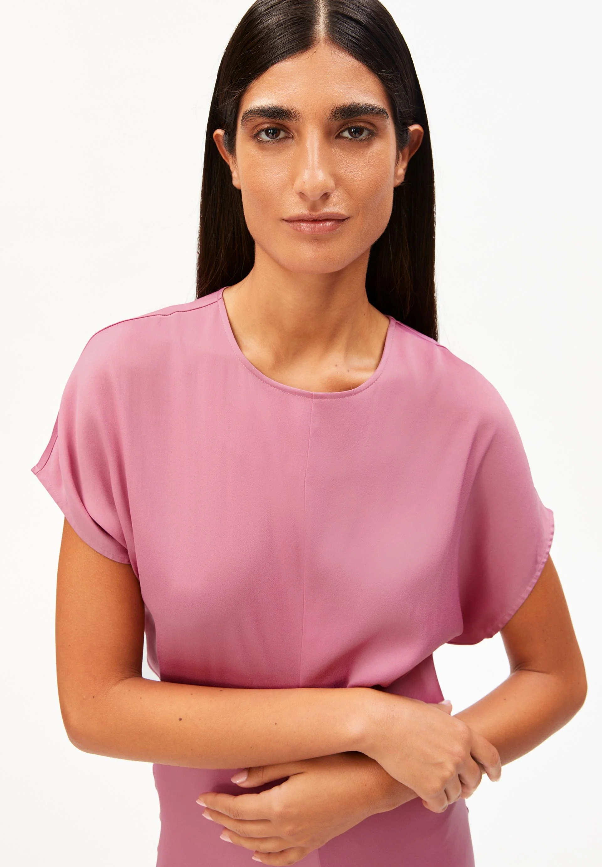 SATIN FLEDERMAUSÄRMEL MINI-KLEID | washed berry - Image 3