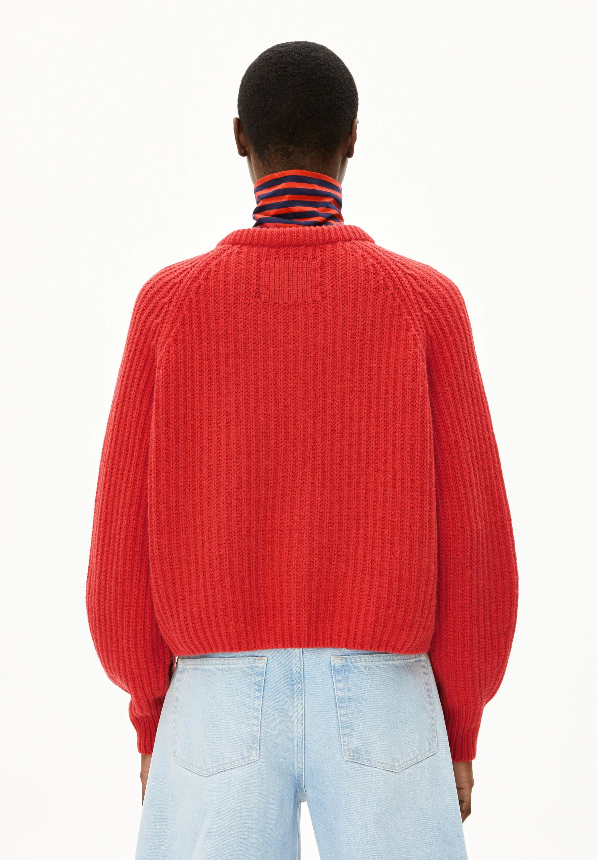 RIB KNIT CARDIGAN | candy apple - Image 2