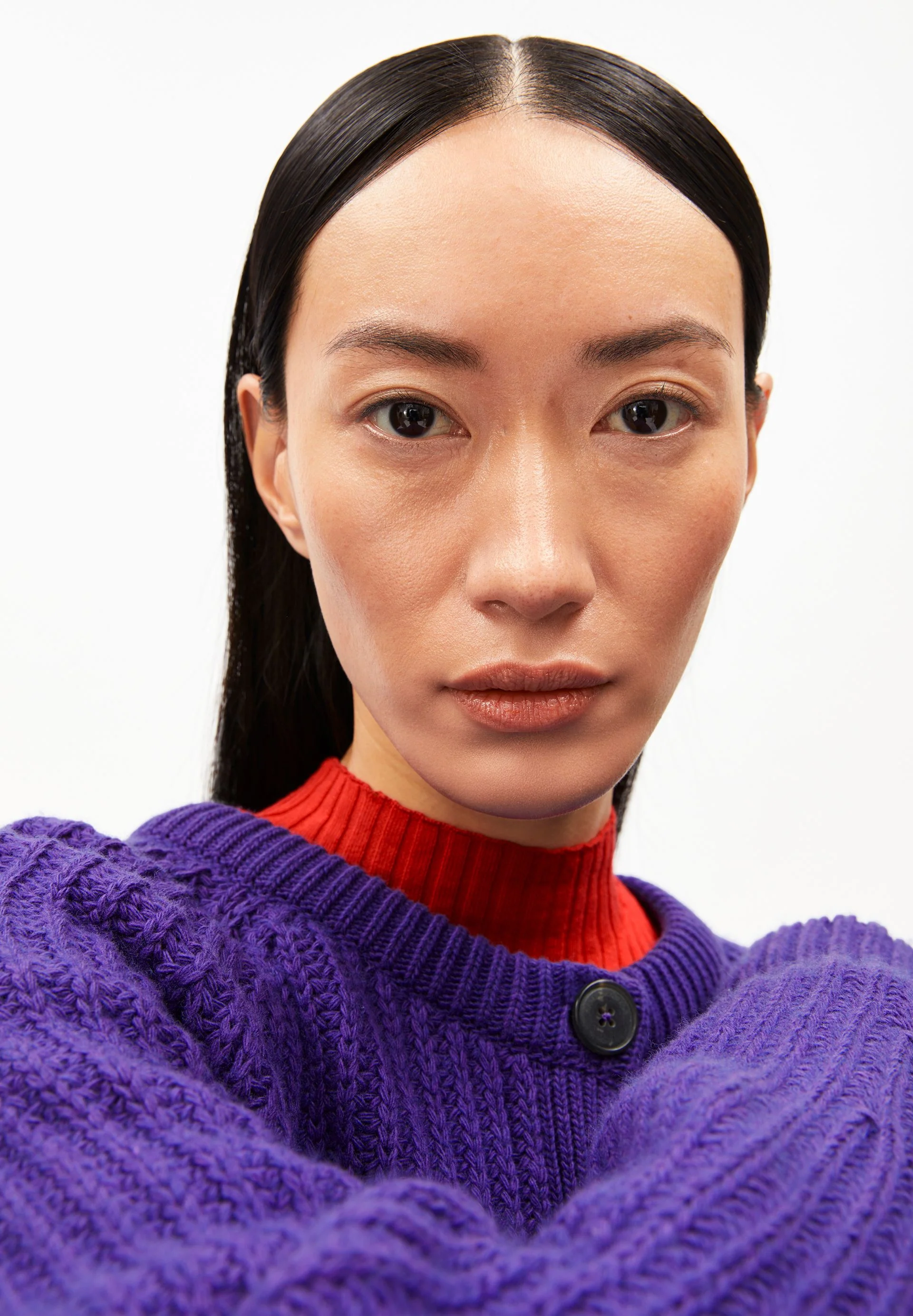 RIB KNIT CARDIGAN | indigo lilac - Image 3