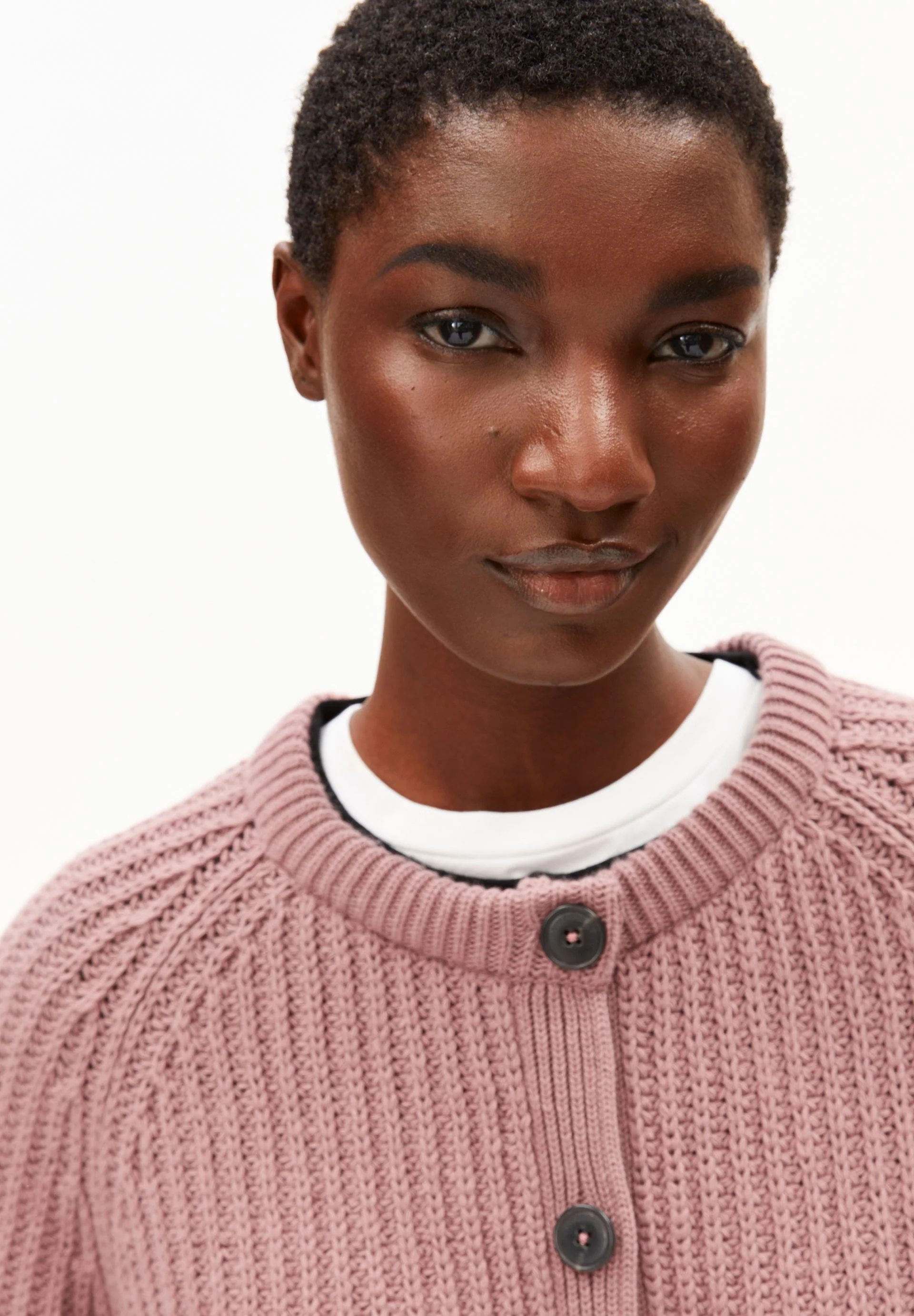 RIB KNIT CARDIGAN | light berry - Image 3