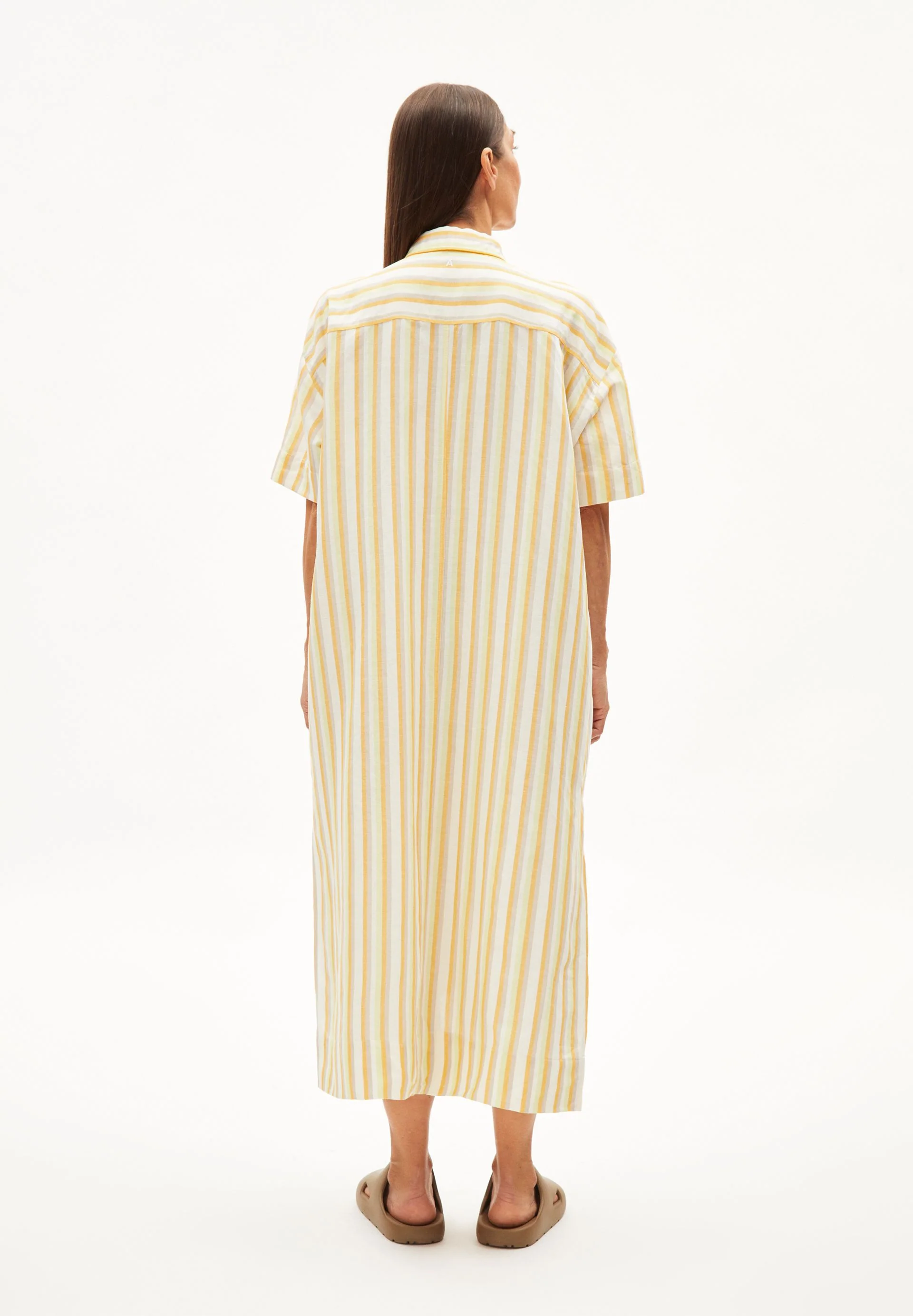 SESSAA STRIPED LINO | off white-mangorange - Image 2