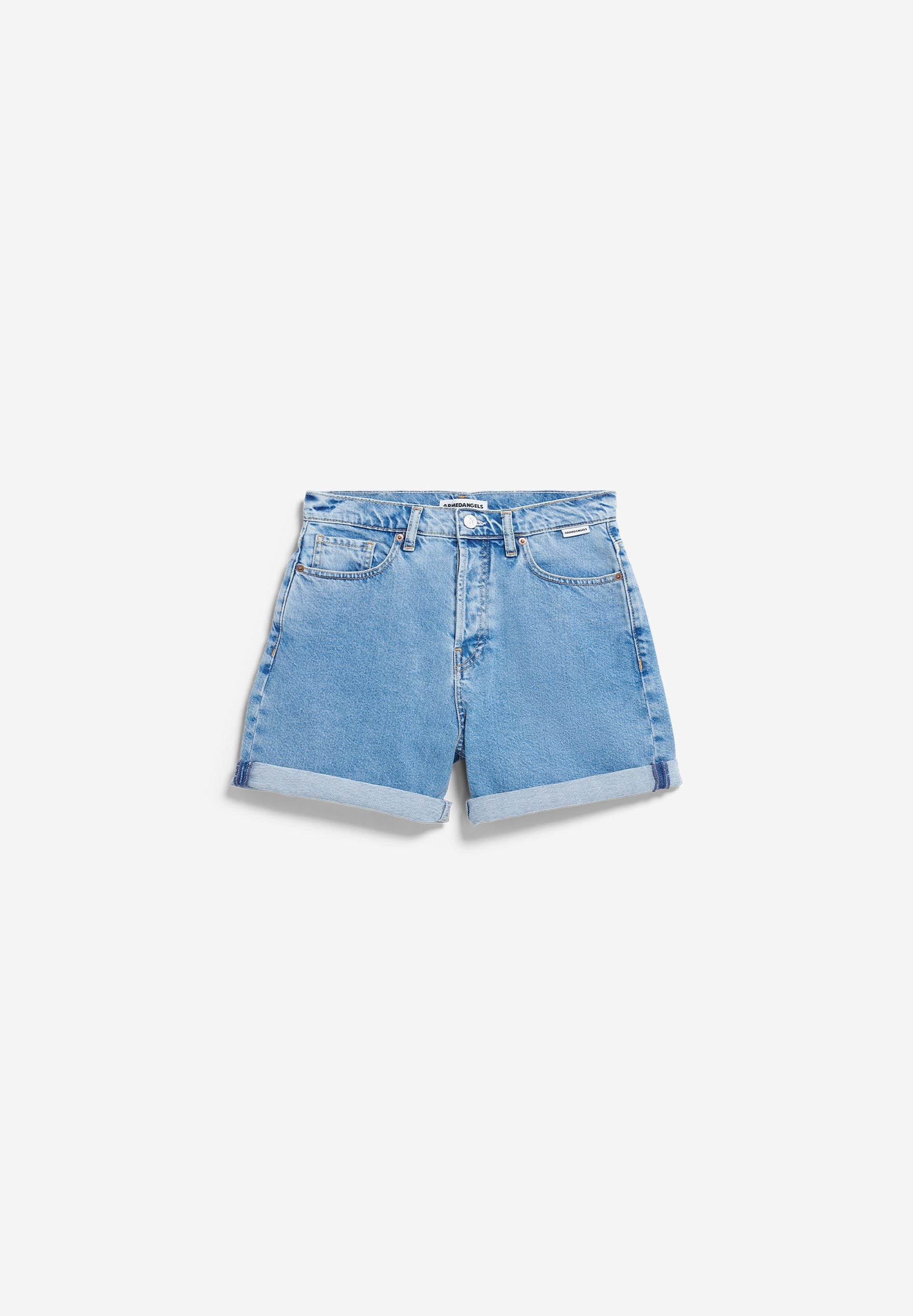 SHEAARI HIGH WAIST JEANS-SHORTS | fresh blue - Image 7