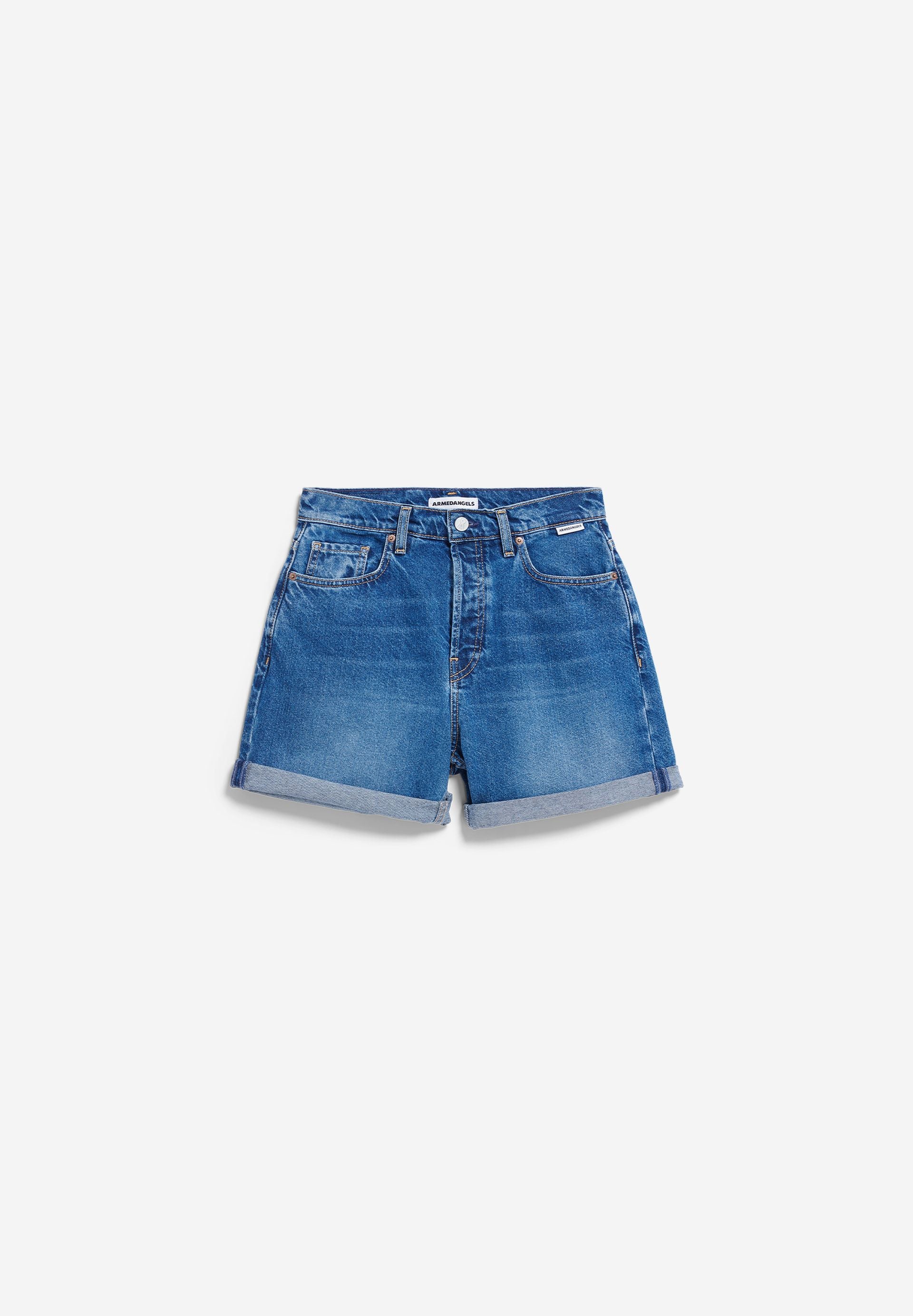 SHEAARI HIGH WAIST JEANS-SHORTS | wavy blue - Image 7