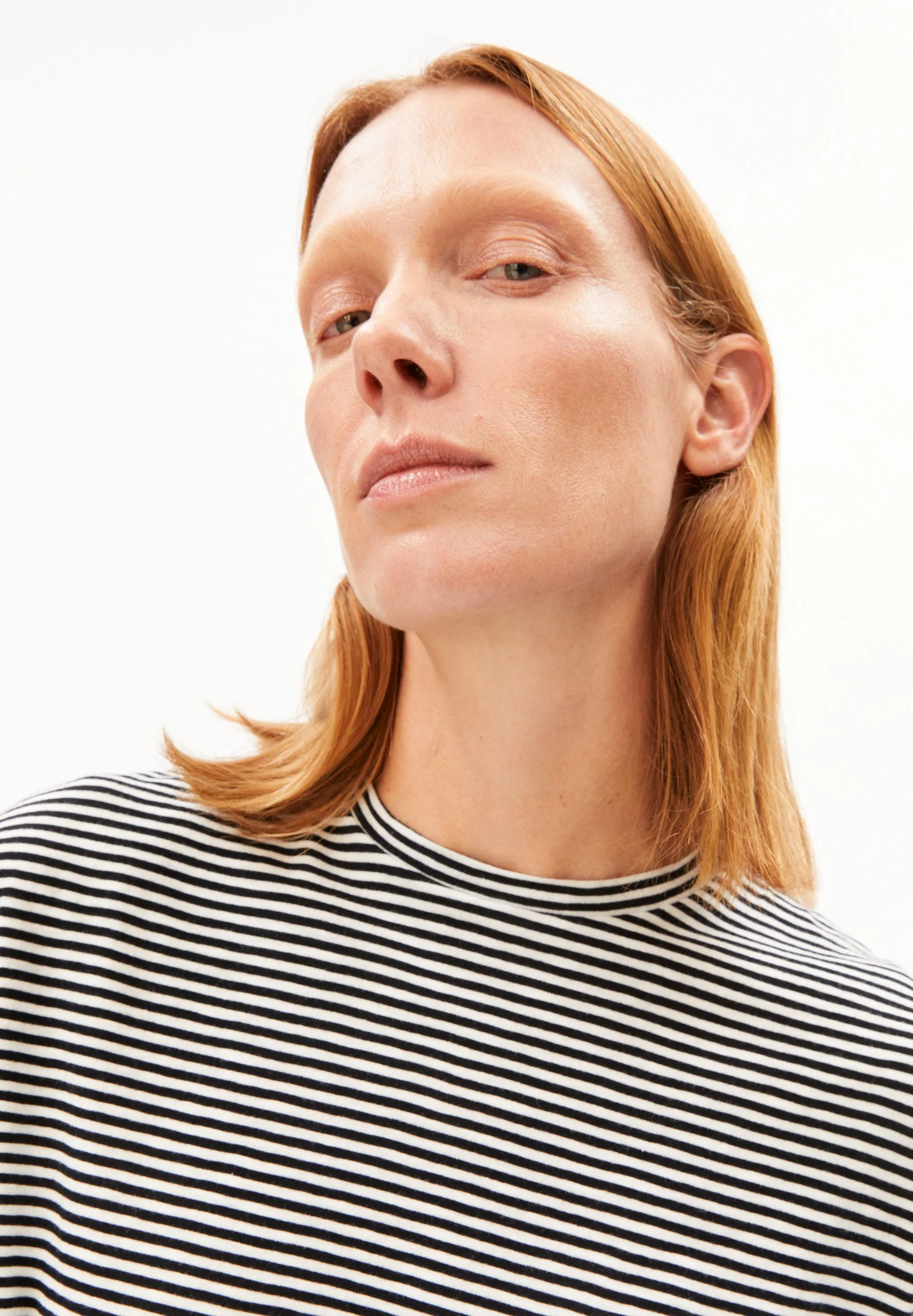 SLUB JERSEY GESTREIFTES T-SHIRT | black-oatmilk - Image 3