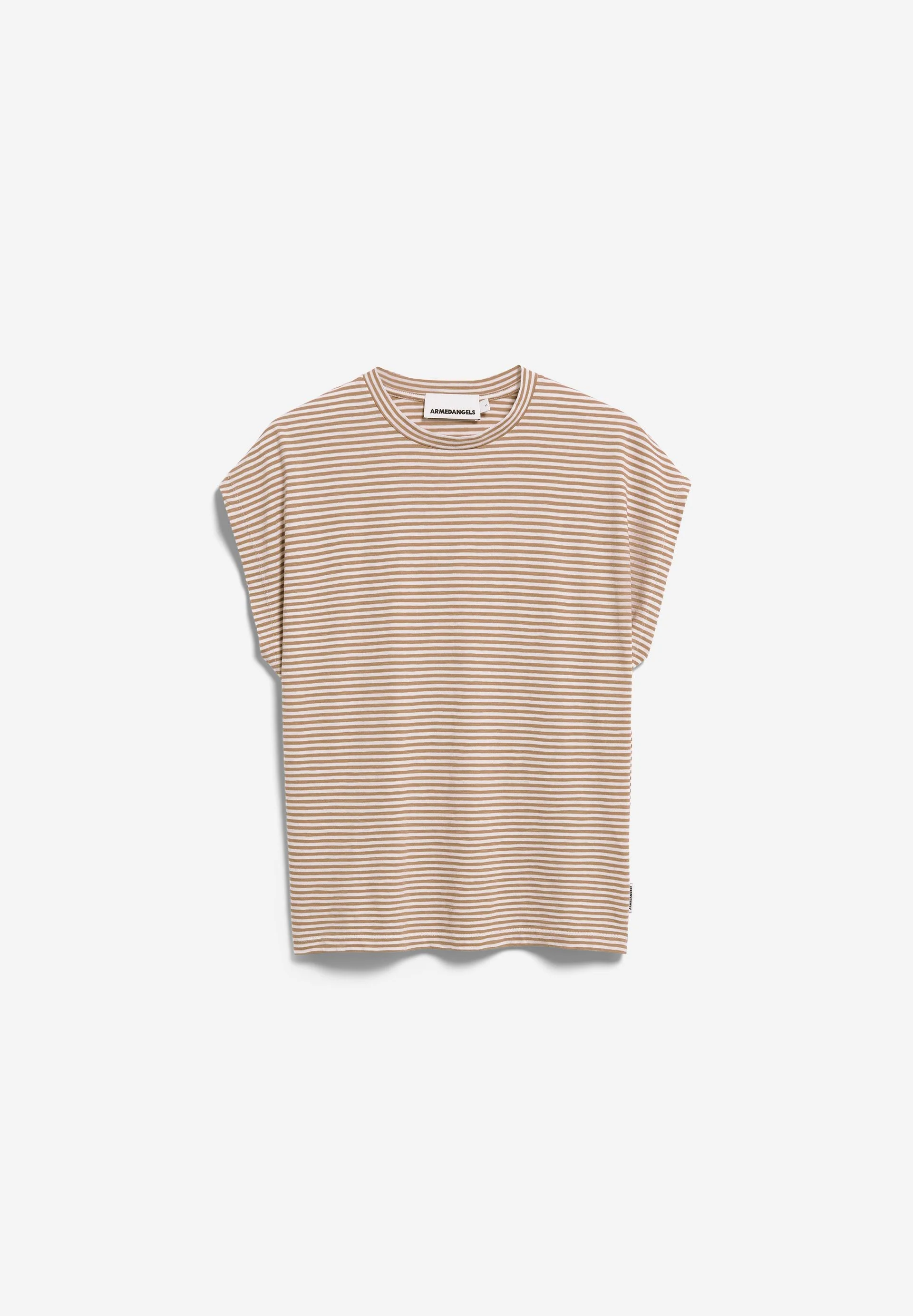 SLUB JERSEY GESTREIFTES T-SHIRT | oatmilk-cinnamon dust - Image 6