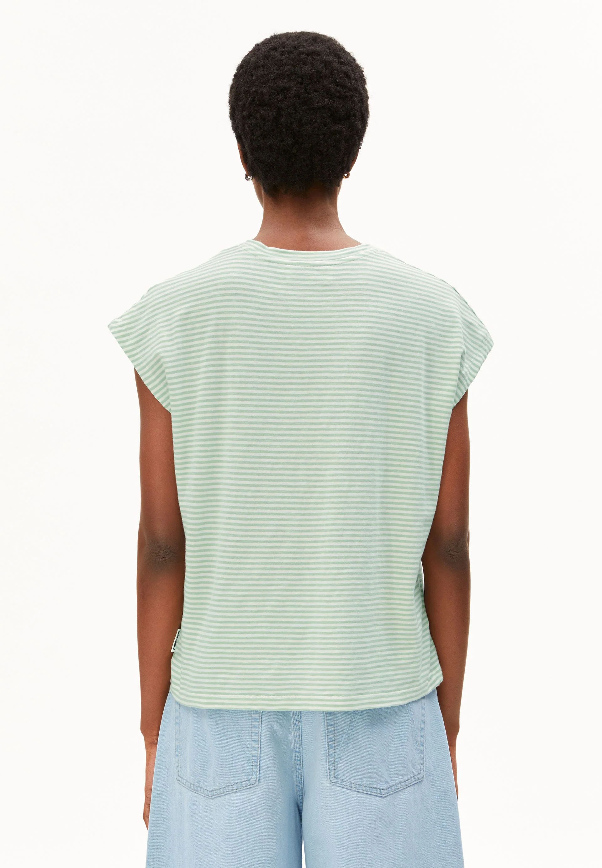 SLUB JERSEY GESTREIFTES T-SHIRT | oatmilk-foam - Image 2