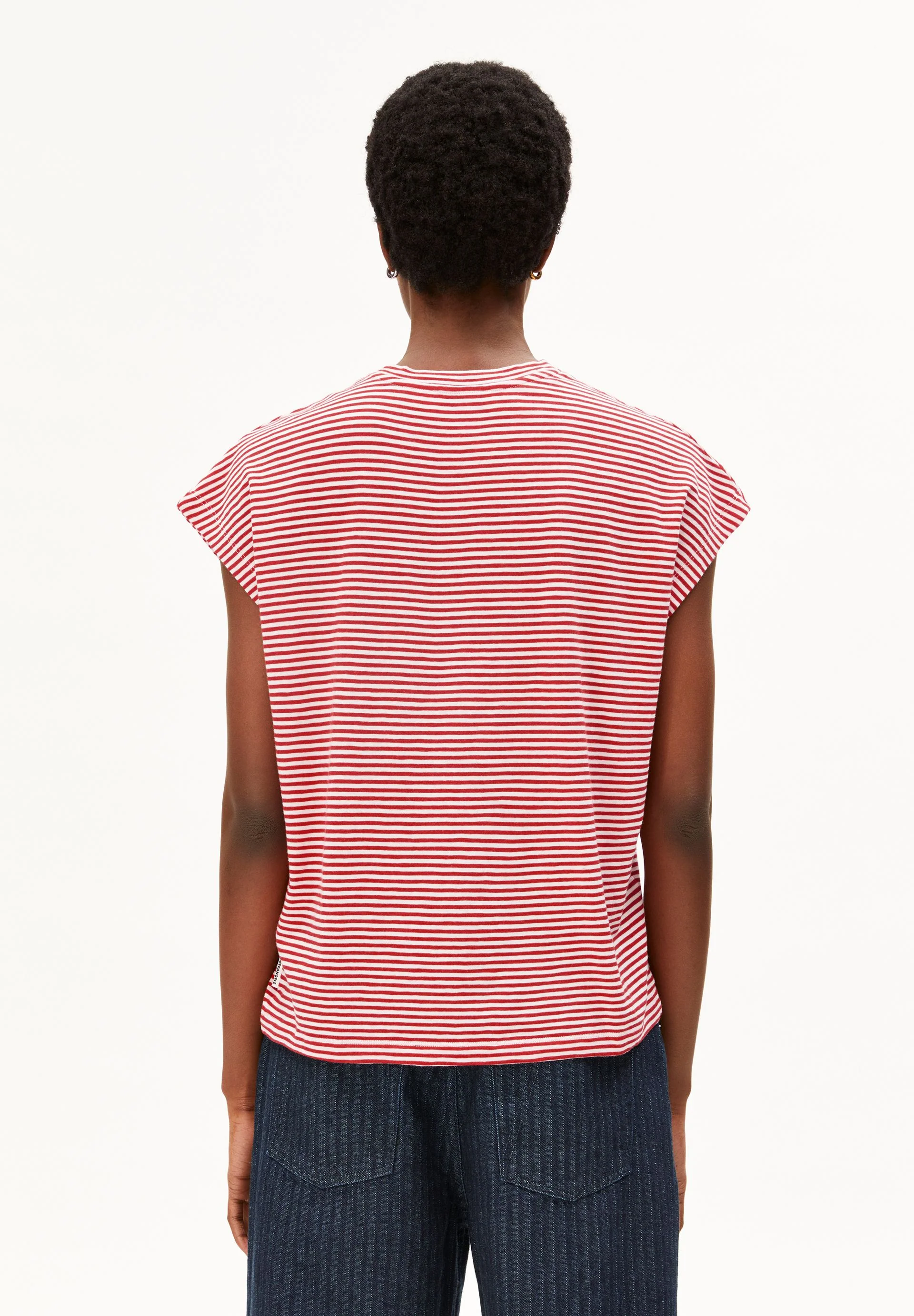 SLUB JERSEY GESTREIFTES T-SHIRT | pink mist-mars red - Image 2