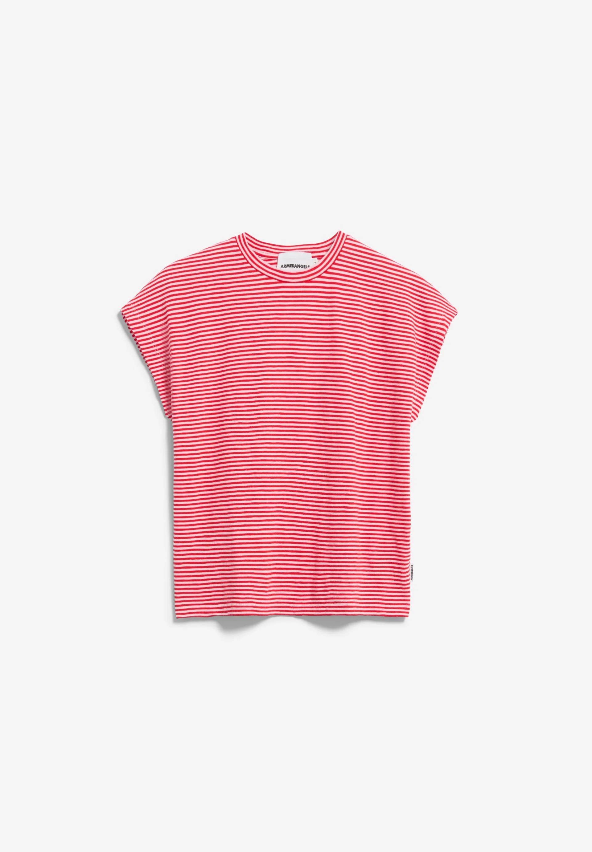SLUB JERSEY GESTREIFTES T-SHIRT | pink mist-mars red - Image 6