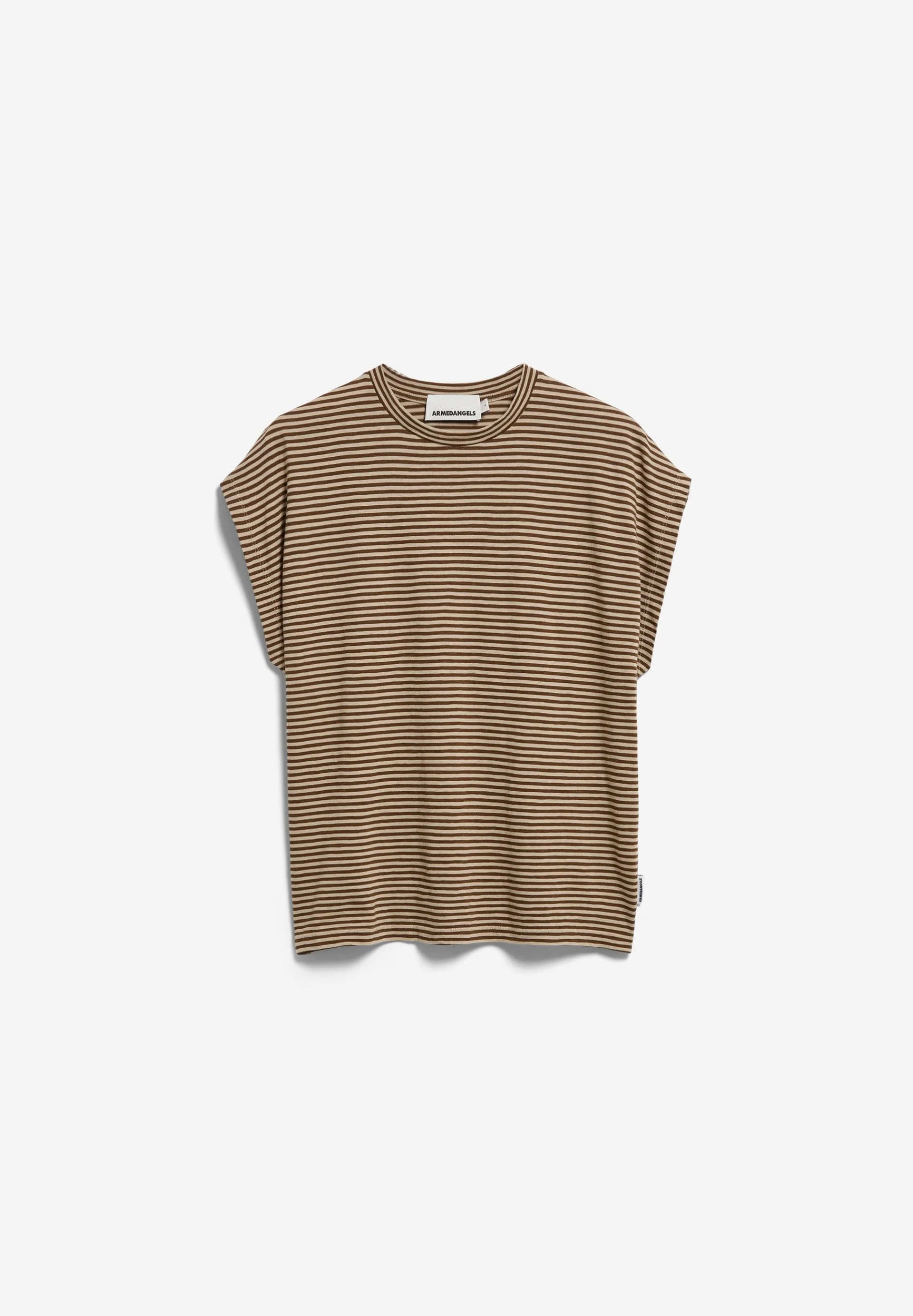 SLUB JERSEY GESTREIFTES T-SHIRT | sand stone-dried palm - Image 6