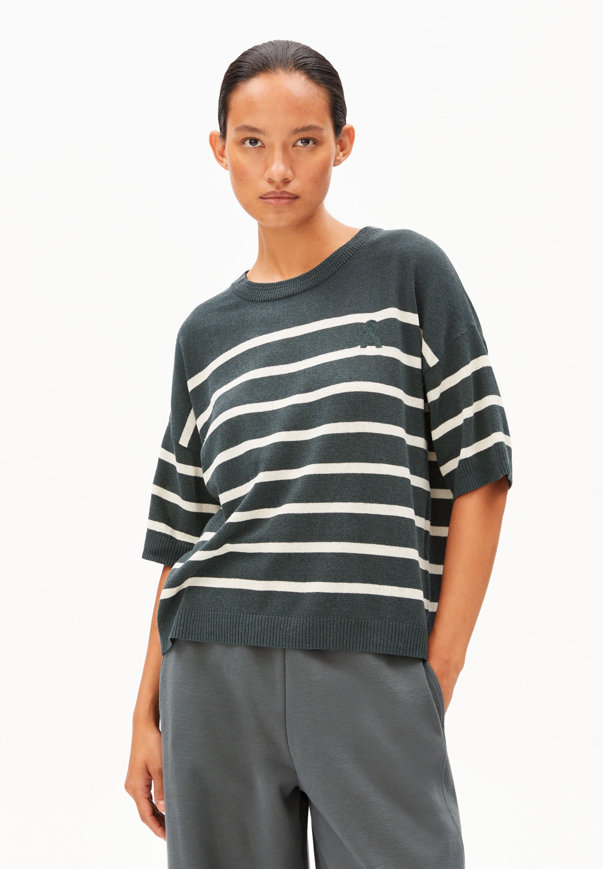 STRIPE LINEN BLEND SWEATER - Image 5