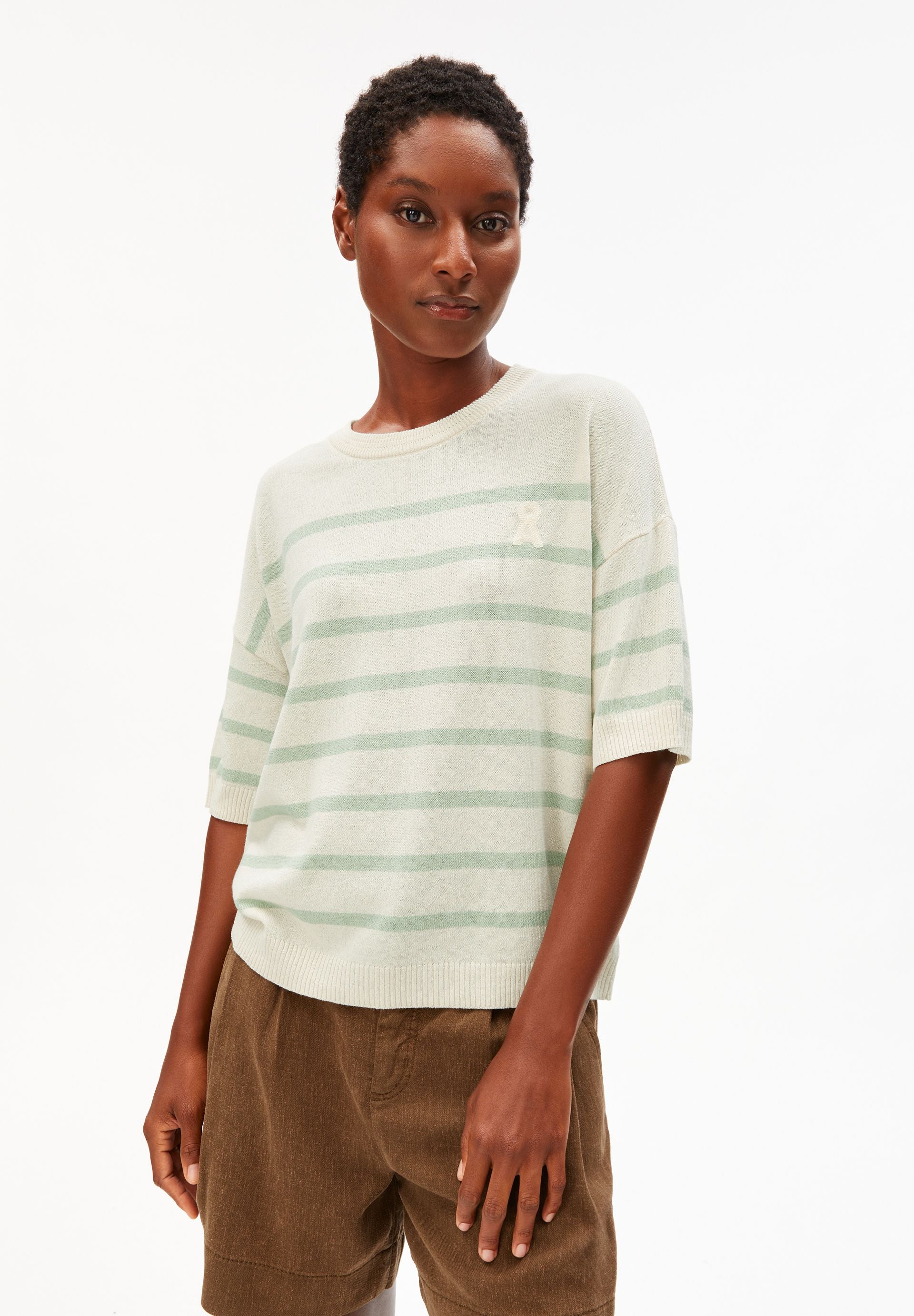 STRIPE LINEN BLEND SWEATER - Image 4