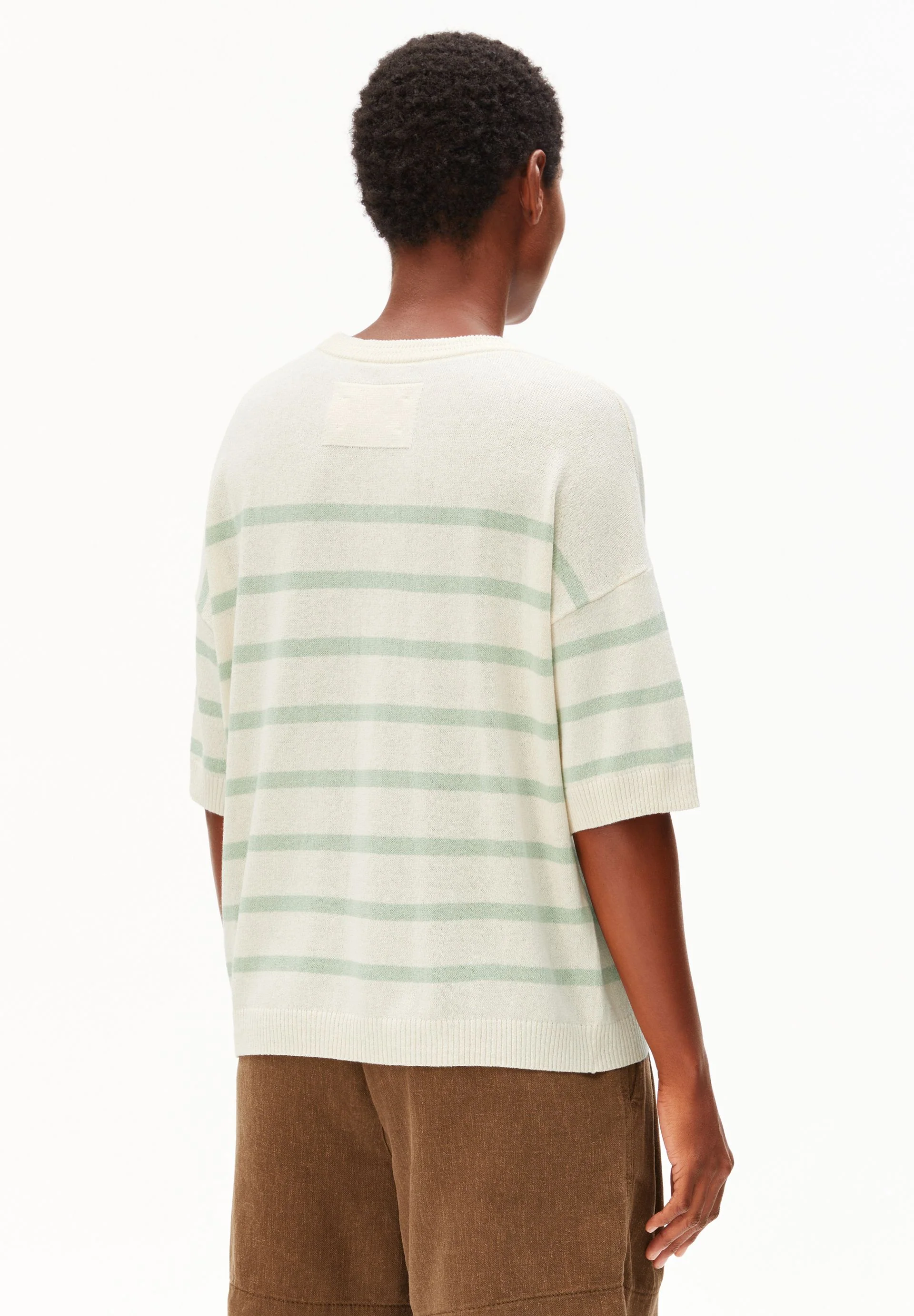GESTREIFTES LEINEN-MIX STRICKSHIRT | undyed-foam - Image 2