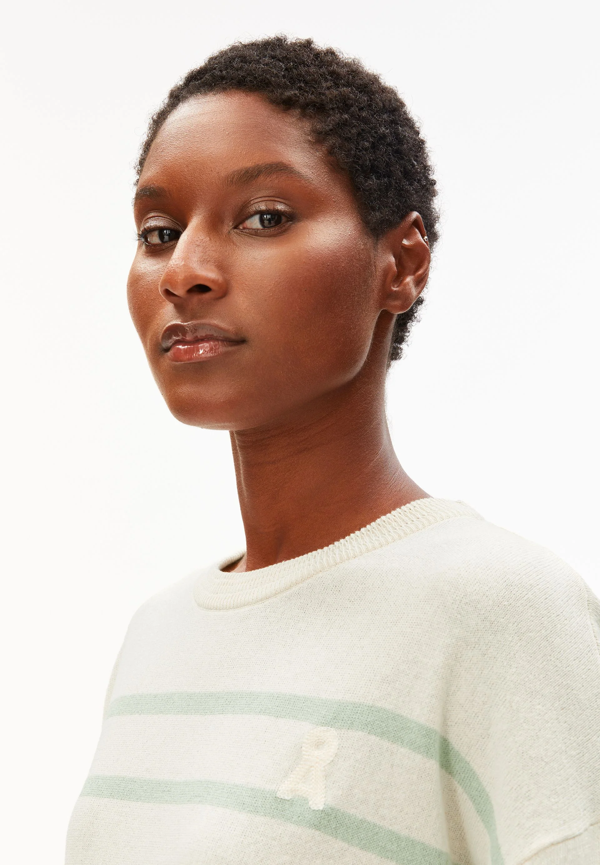 GESTREIFTES LEINEN-MIX STRICKSHIRT | undyed-foam - Image 3