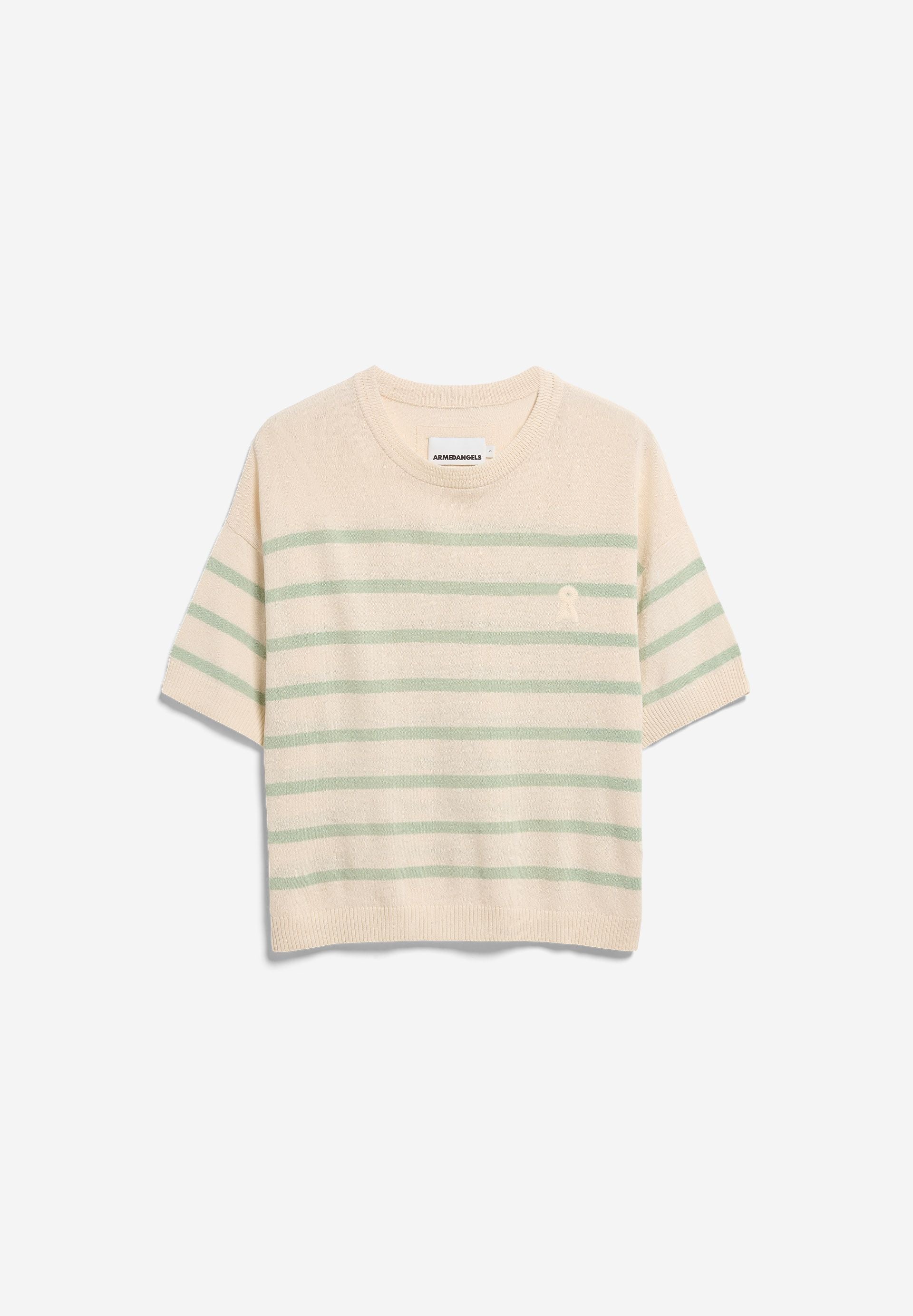 GESTREIFTES LEINEN-MIX STRICKSHIRT | undyed-foam - Image 7