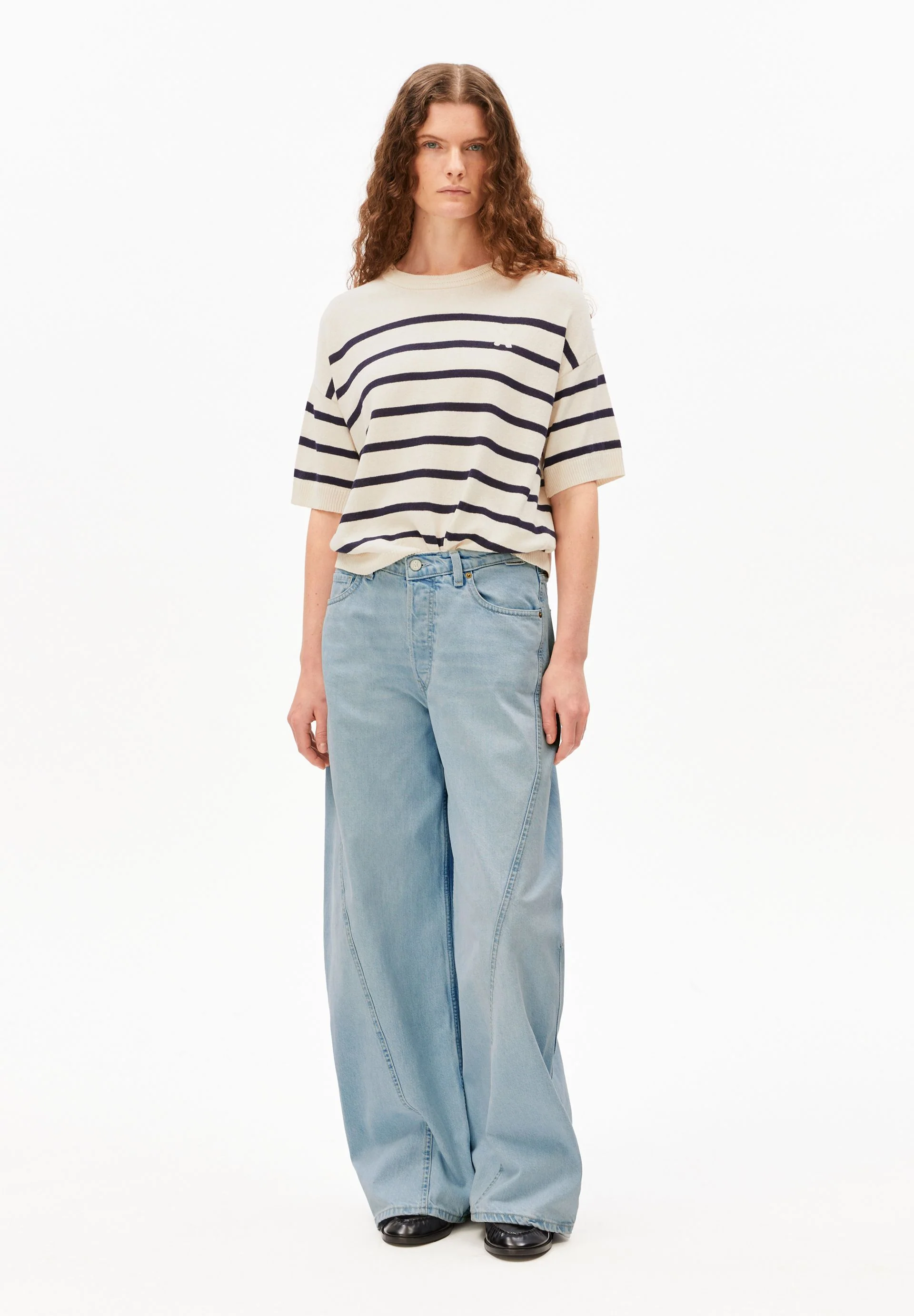 GESTREIFTES LEINEN-MIX STRICKSHIRT | undyed-tinted navy - Image 5