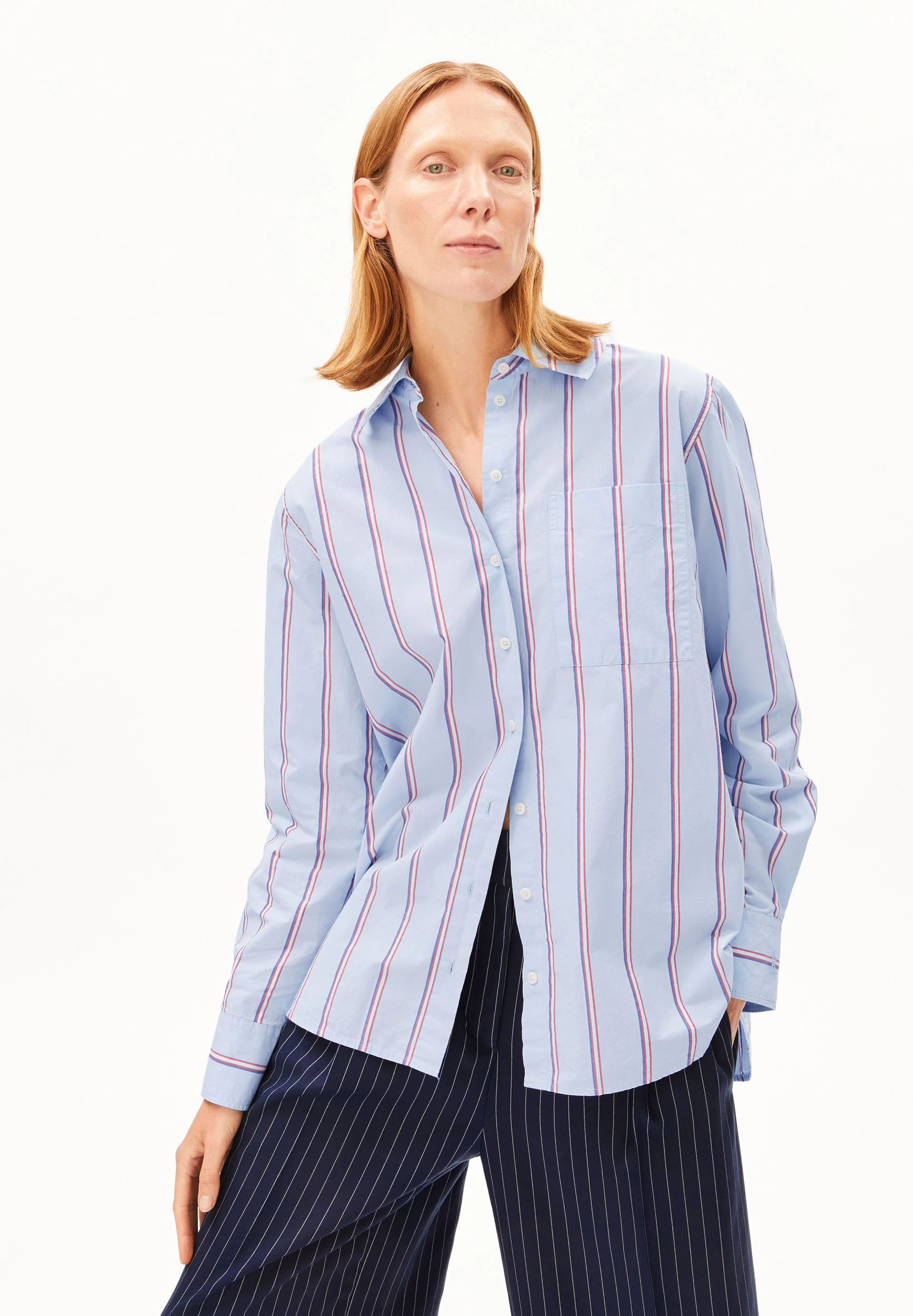 STRIPE LOOSE SHIRT BLOUSE - Image 9