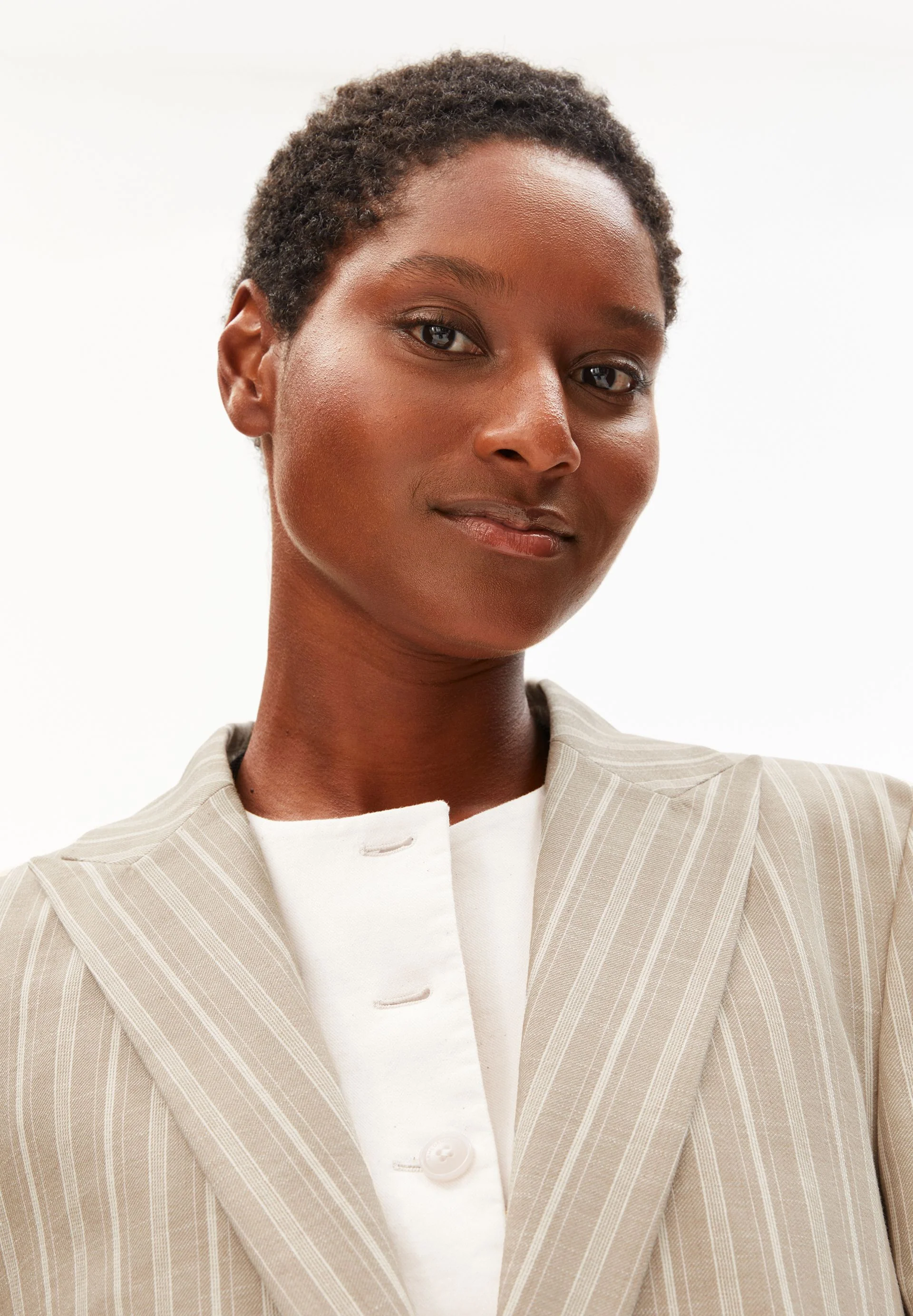 GESTREIFTER MIKULAA BLAZER | sand stone-undyed-pink mist - Image 3