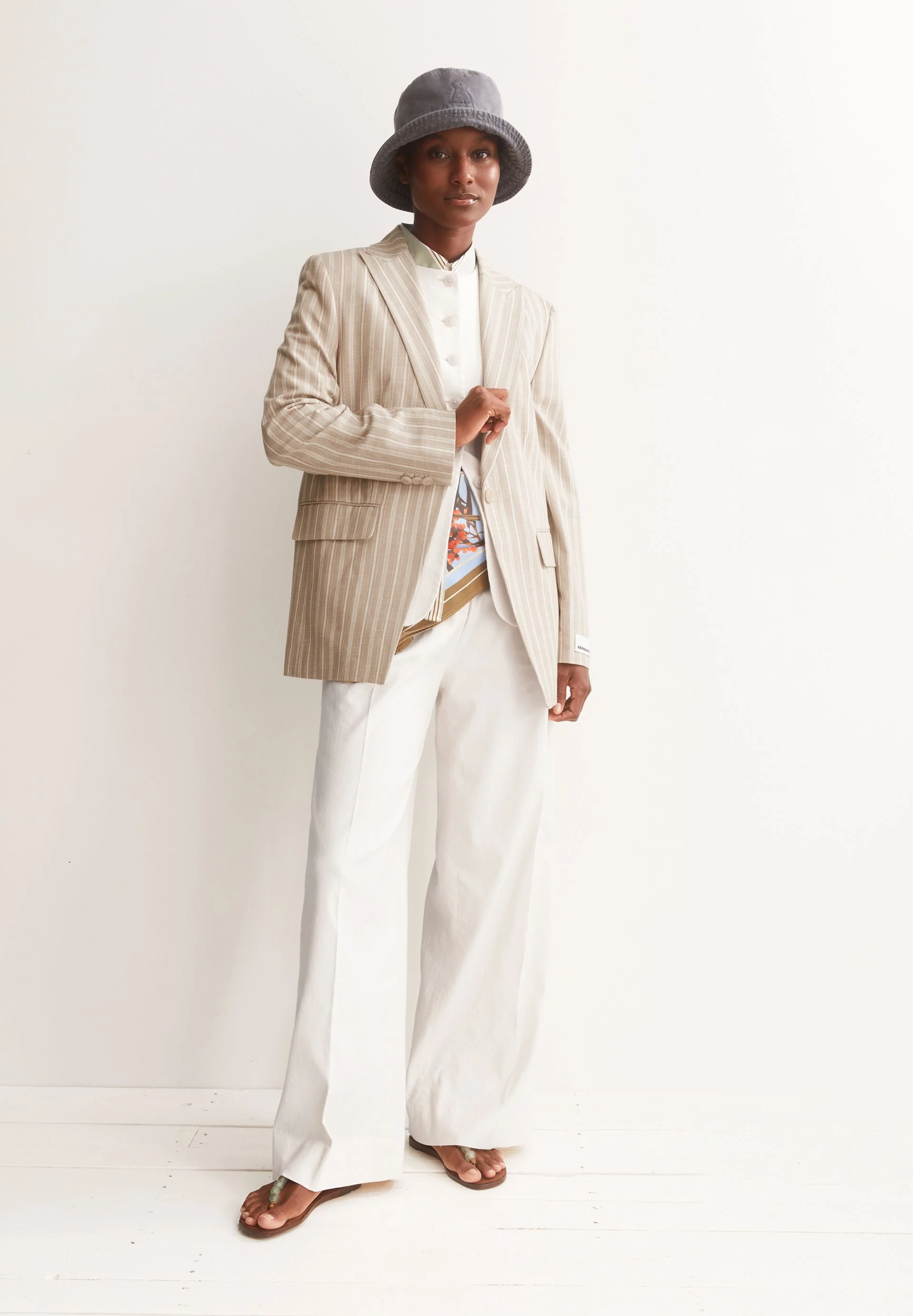 GESTREIFTER MIKULAA BLAZER | sand stone-undyed-pink mist - Image 4
