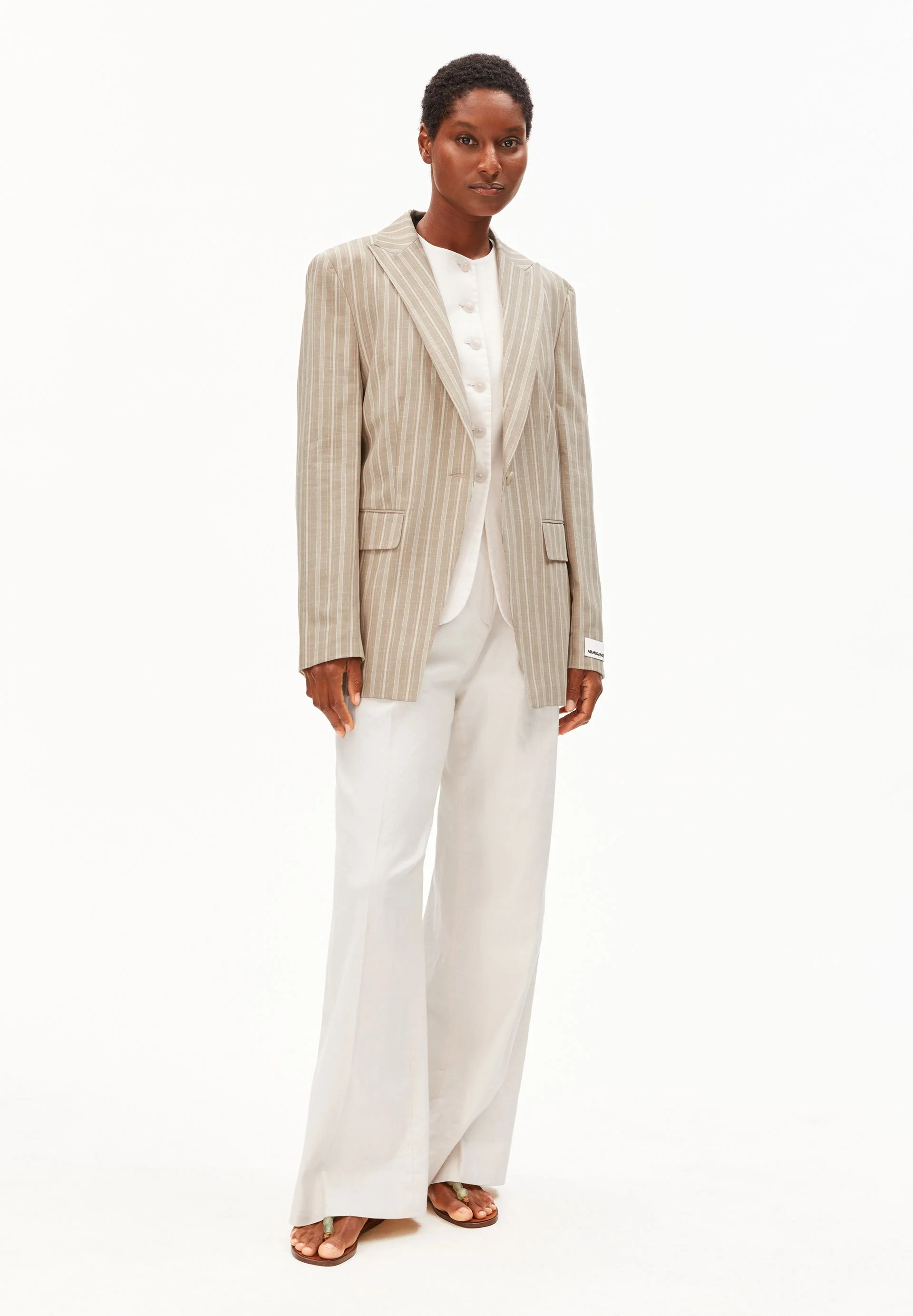GESTREIFTER MIKULAA BLAZER | sand stone-undyed-pink mist - Image 5