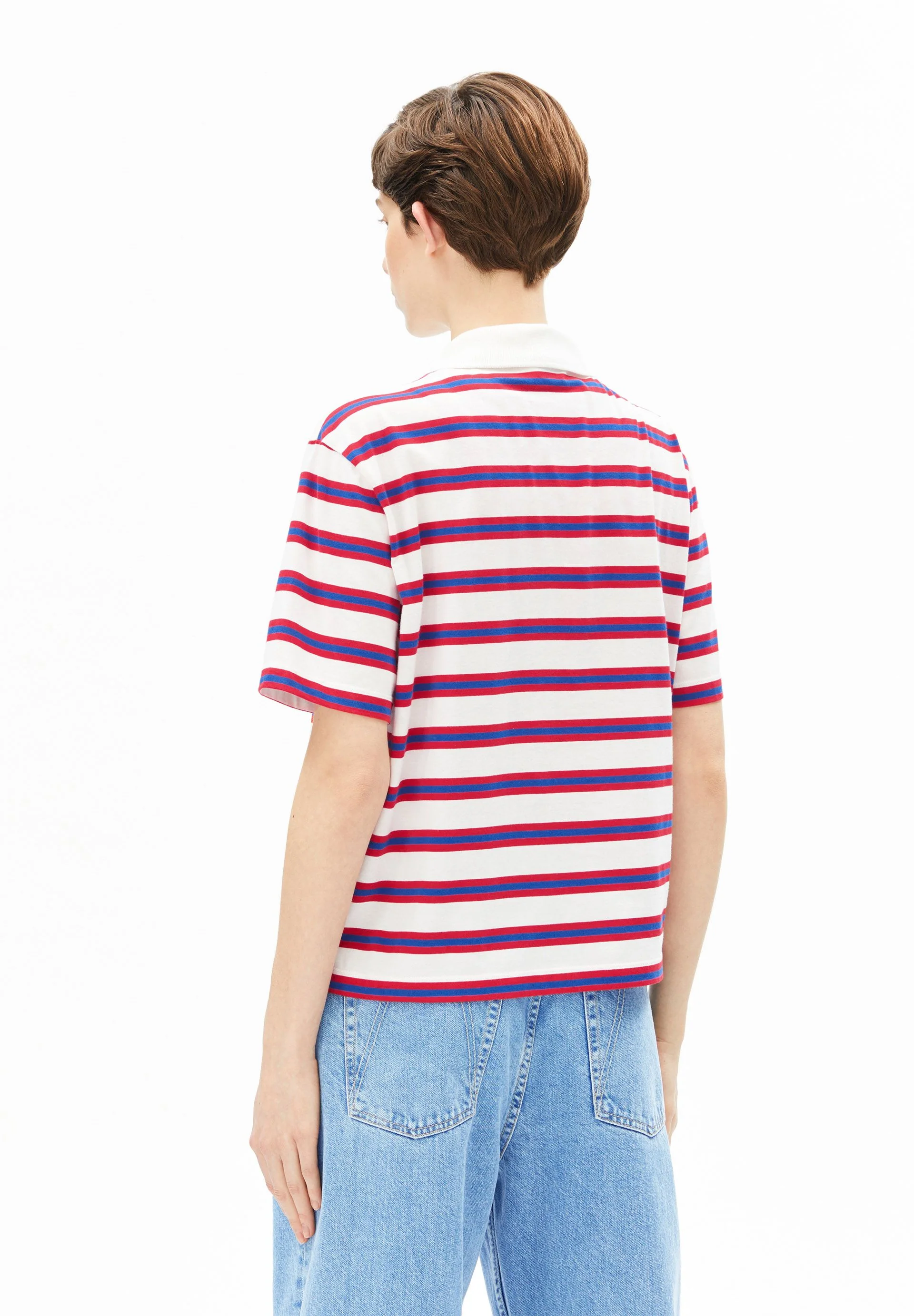 GESTREIFTES POLOSHIRT | light oatmilk-mars red-dynamo blue - Image 2