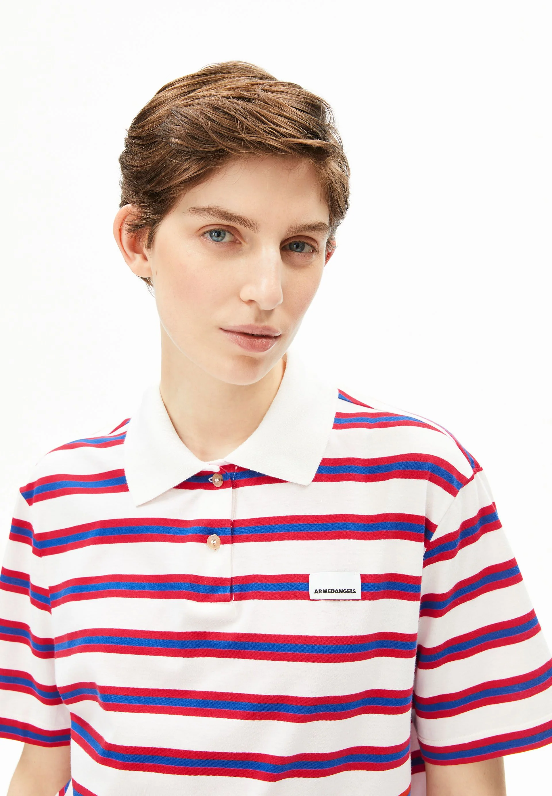 GESTREIFTES POLOSHIRT | light oatmilk-mars red-dynamo blue - Image 3