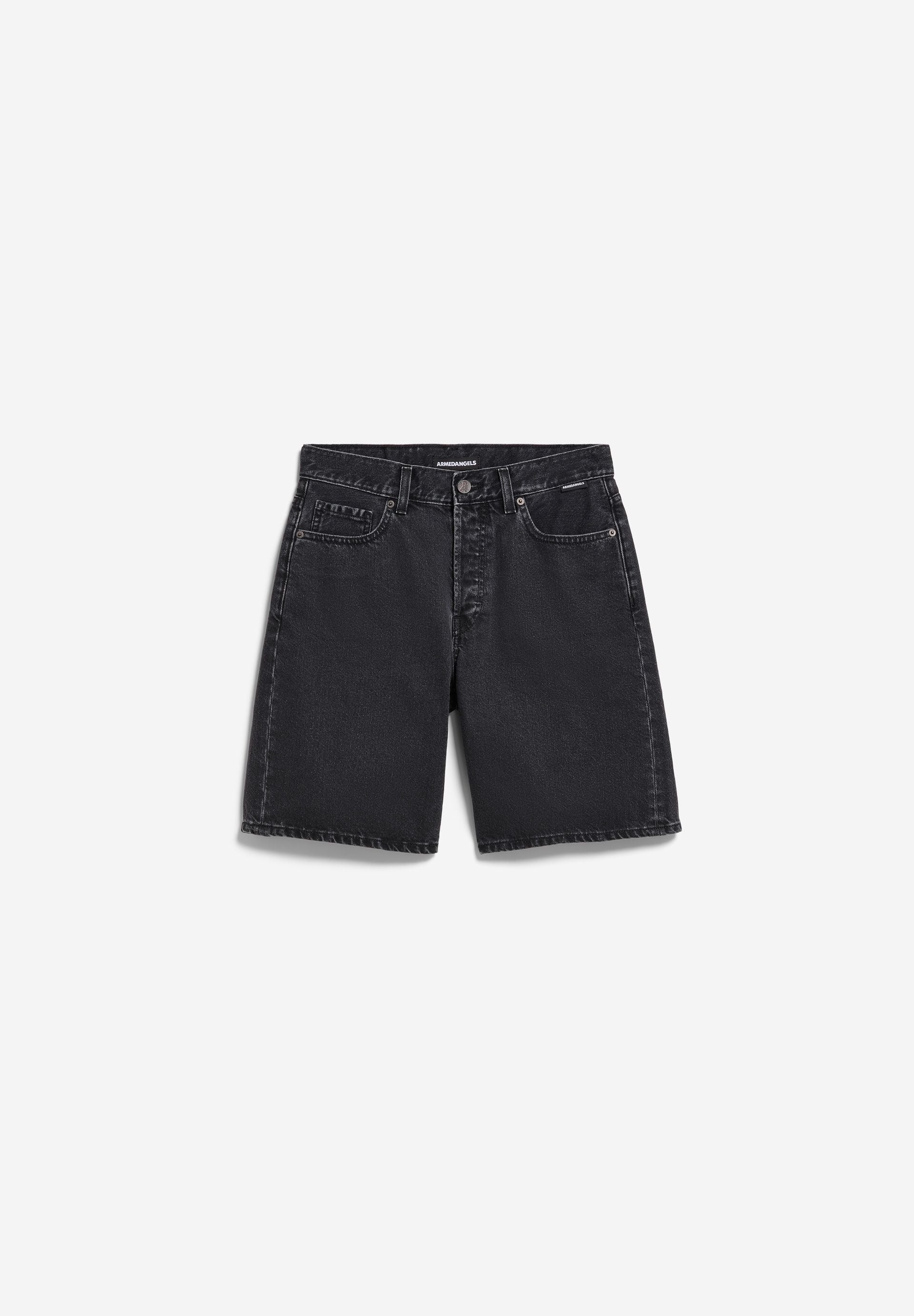 THALINAA MID WAIST JEANS-SHORTS | ebony black - Image 7