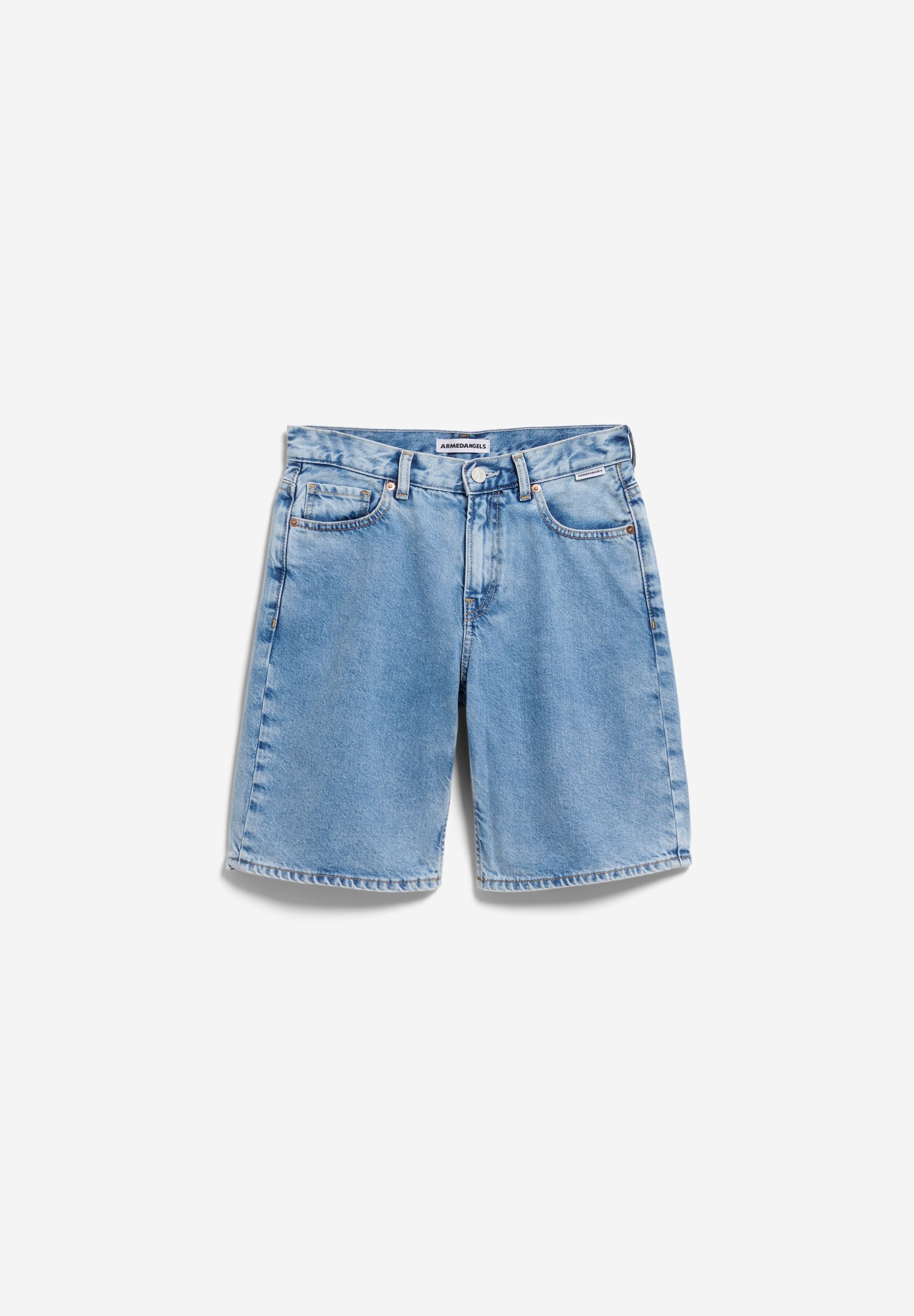 THALINAA MID WAIST JEANS-SHORTS | fresh blue - Image 7