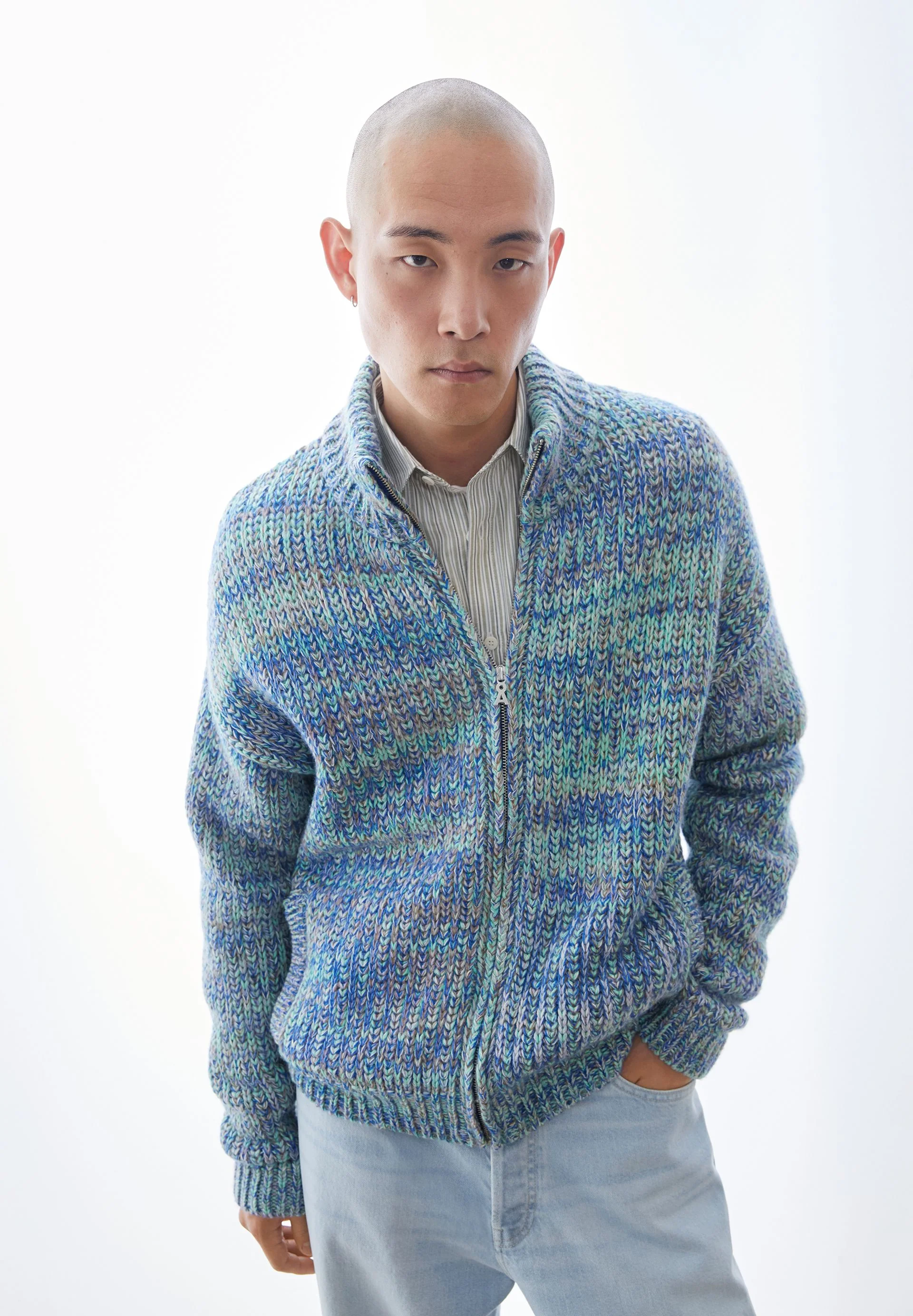 UN-WASTED TROYER-STRICKJACKE | smart lilac-apple neon-dynamo blue - Image 4