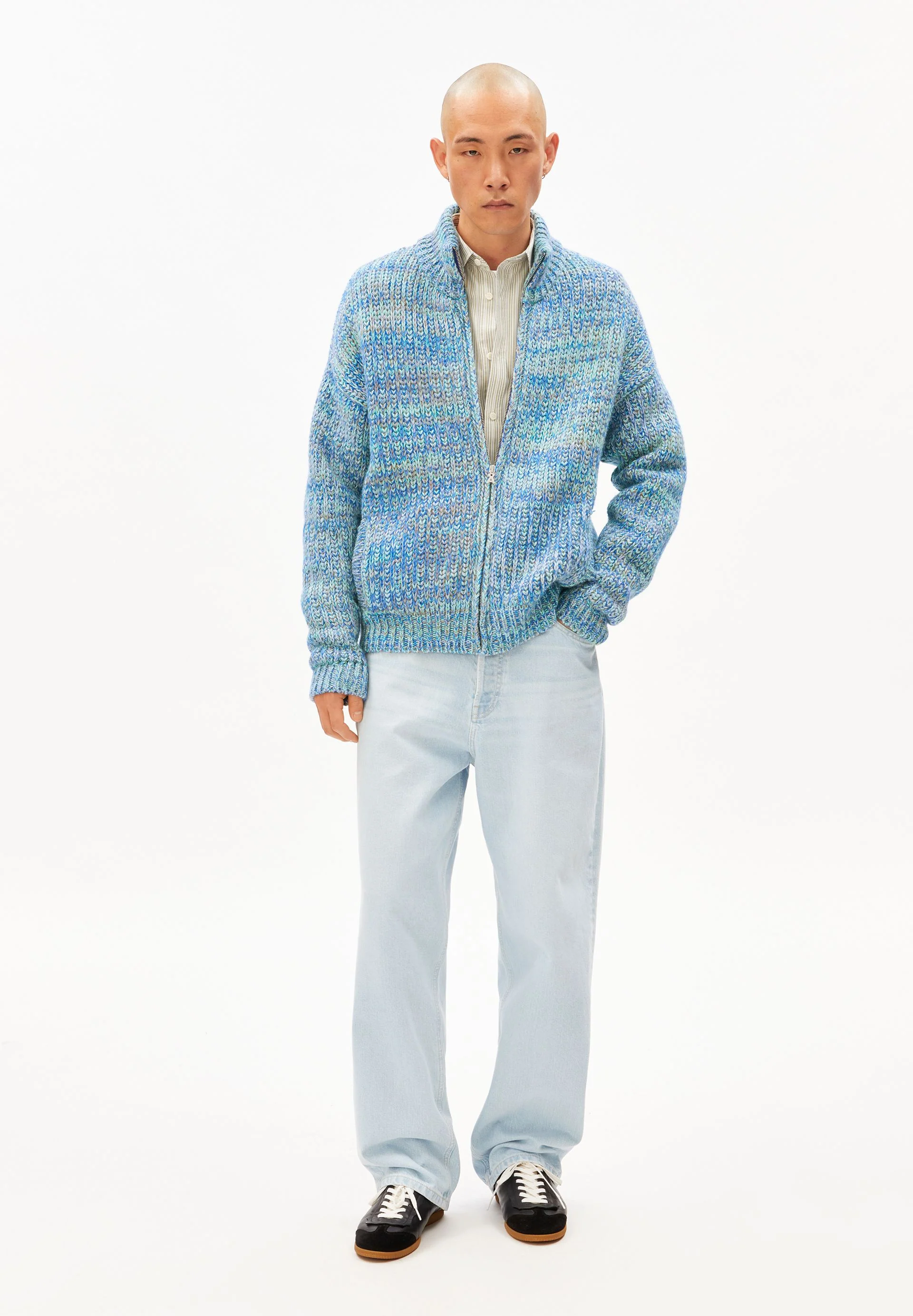 UN-WASTED TROYER-STRICKJACKE | smart lilac-apple neon-dynamo blue - Image 5