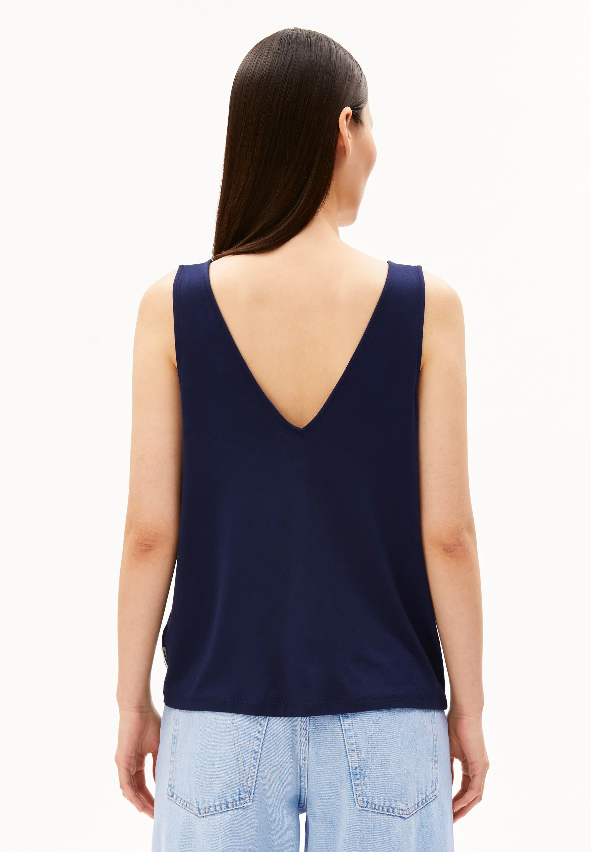 V-AUSSCHNITT JERSEY-TOP | tinted navy - Image 2