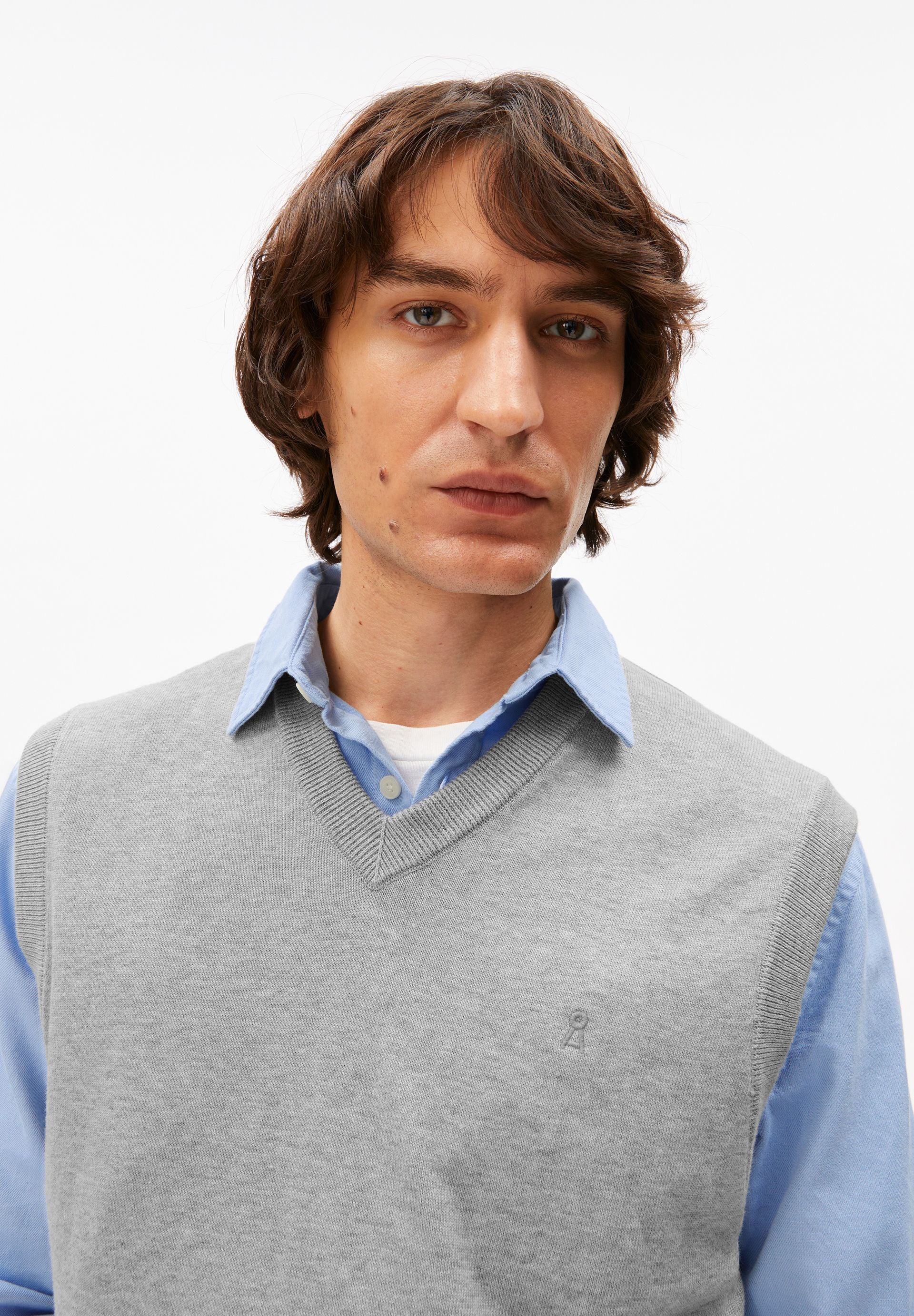 V-NECK PULLUNDER | silver melange - Image 3